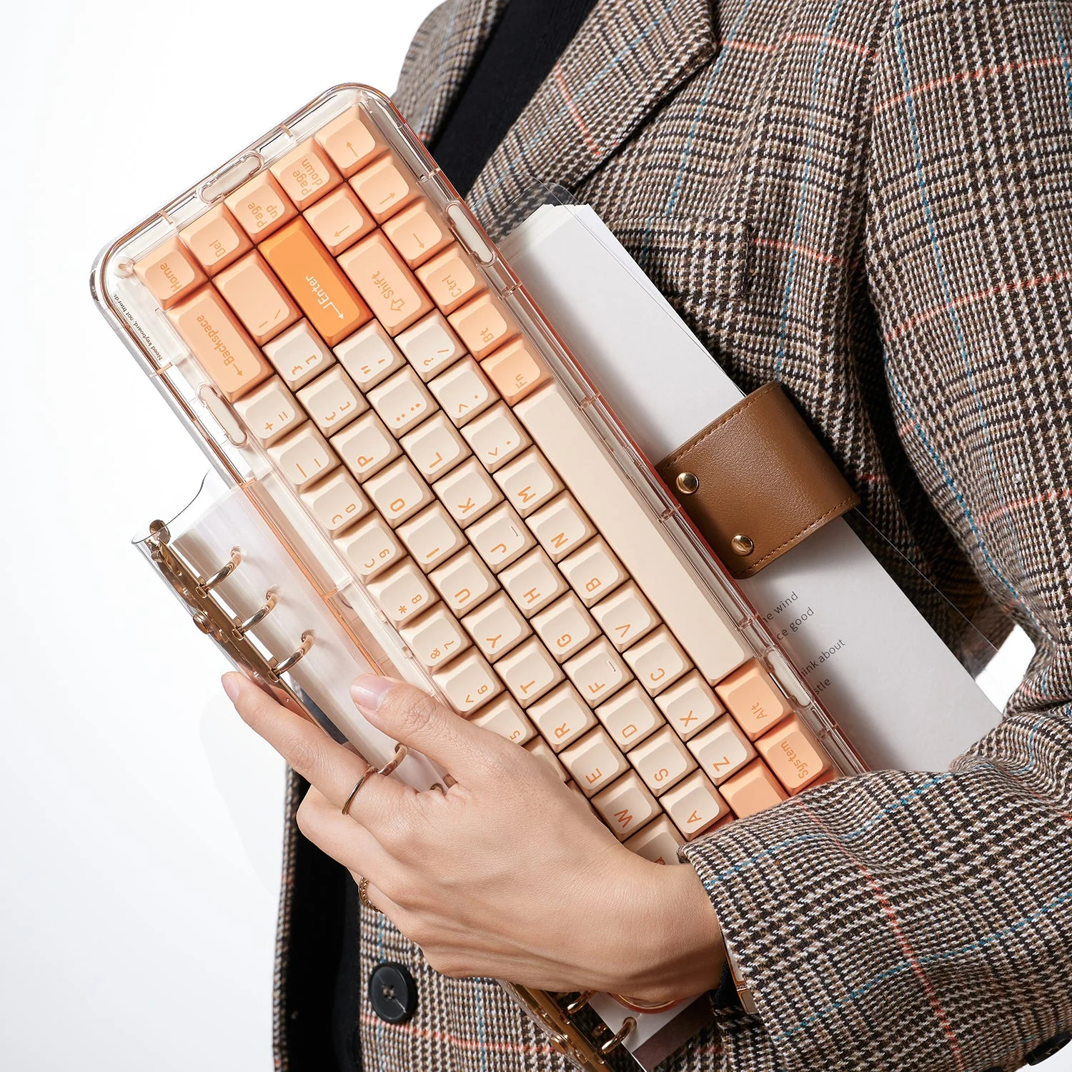 MelGeek MOJO68 Rose Custom & Programmable Mechanical Keyboard (Gateron Pro White) - Image 6