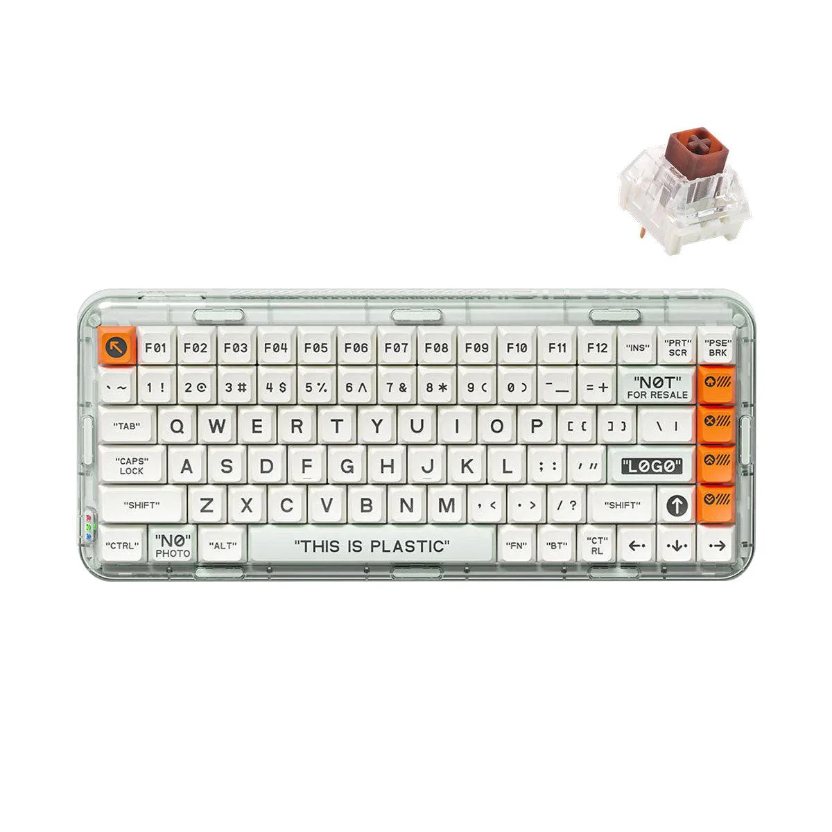 MelGeek MOJO84 Plastic See-Through Custom Programmable Mechanical Keyboard (Kailh Box Brown)