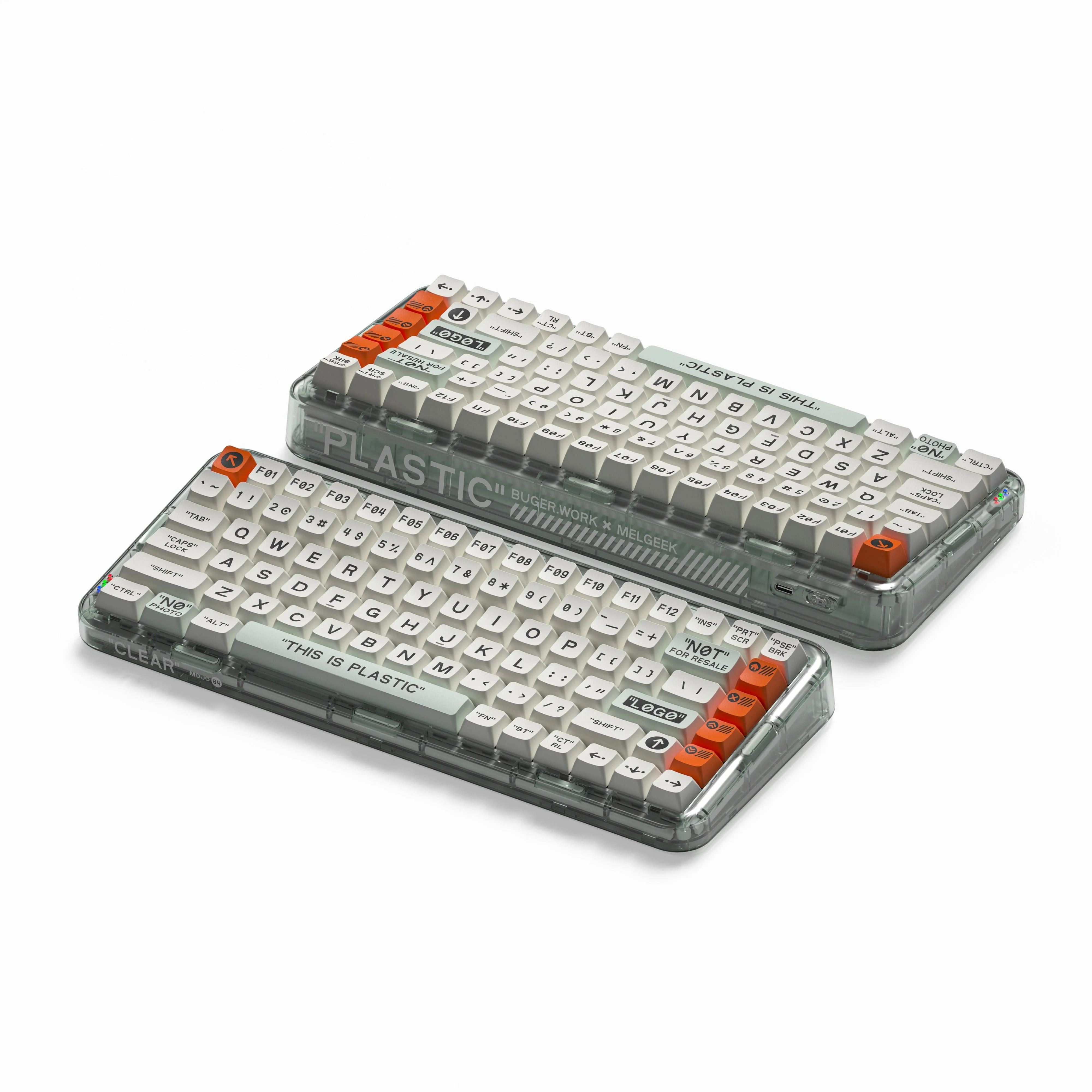 MelGeek MOJO84 Plastic See-Through Custom Programmable Mechanical Keyboard (Kailh Box Brown) - Image 3