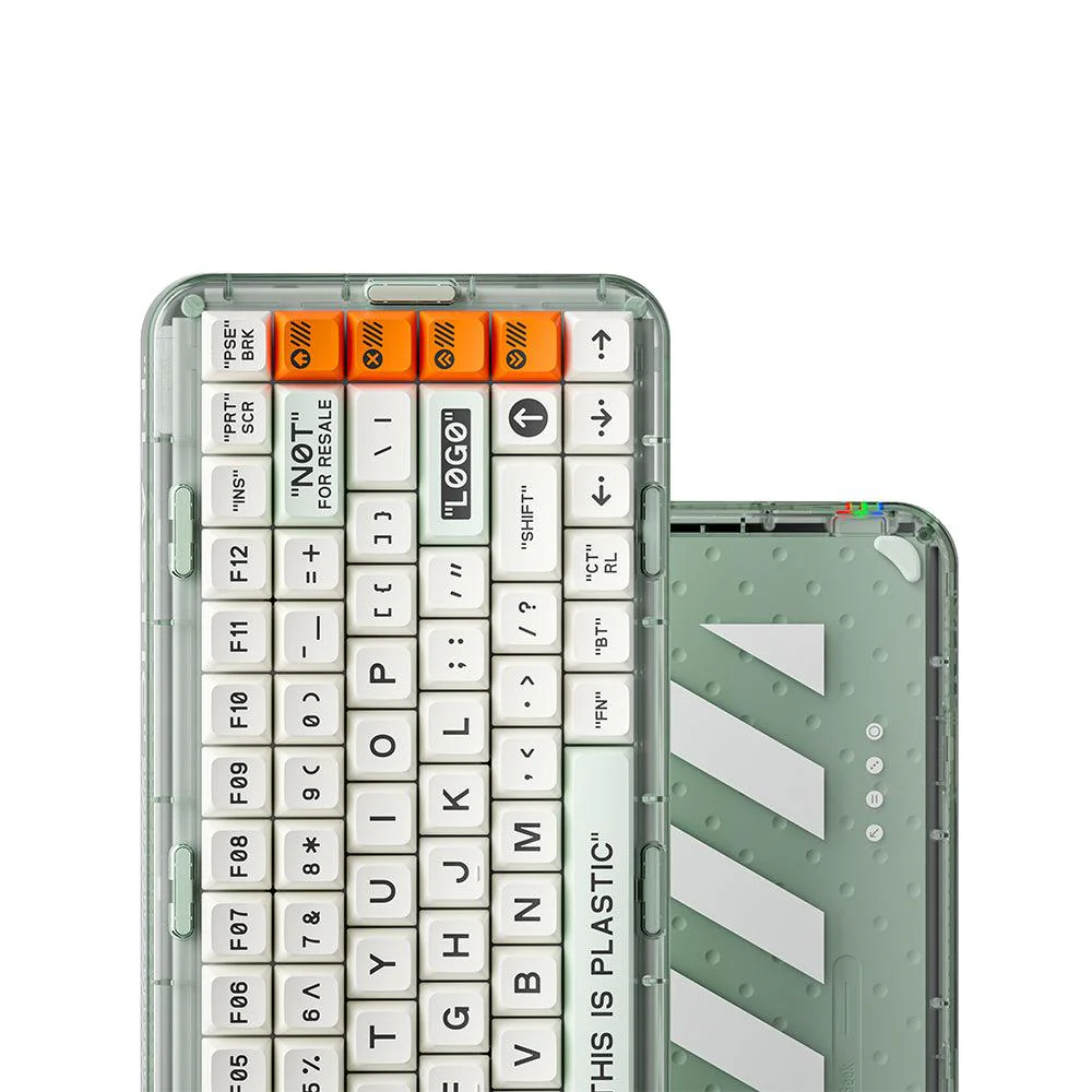 MelGeek MOJO84 Plastic See-Through Custom Programmable Mechanical Keyboard (Kailh Box Brown) - Image 4