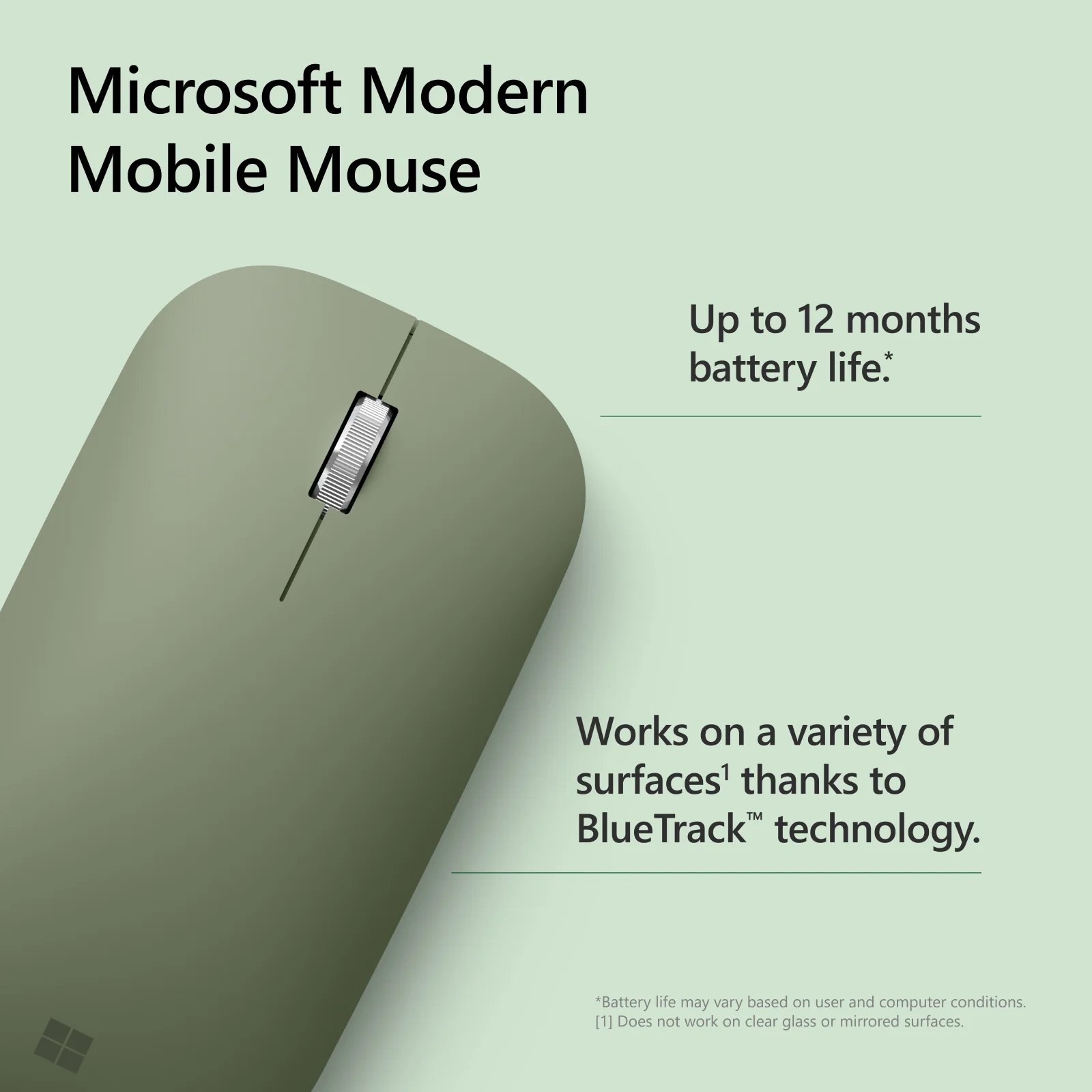 Microsoft Modern Bluetooth Mobile Mouse (Forest) (KTF-00093) - Image 4