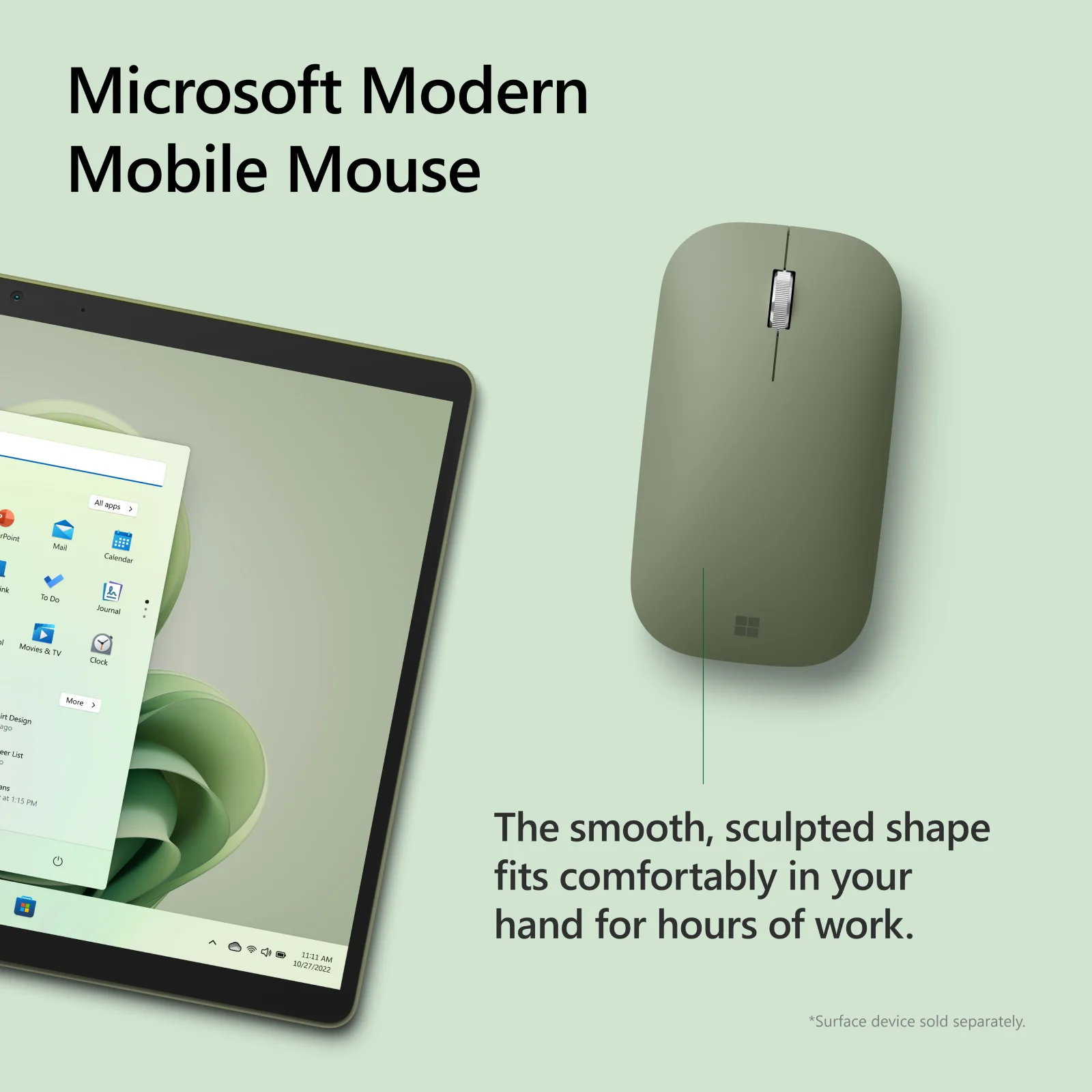 Microsoft Modern Bluetooth Mobile Mouse (Forest) (KTF-00093) - Image 5