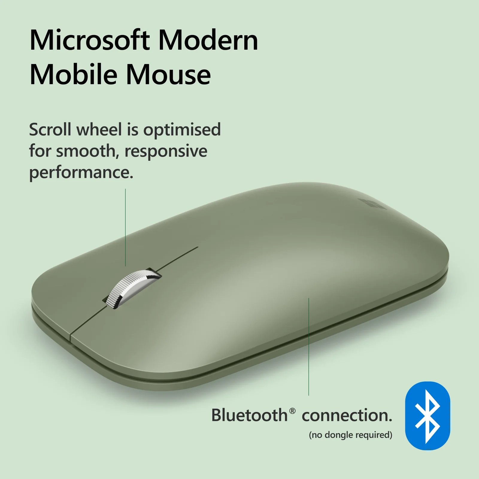 Microsoft Modern Bluetooth Mobile Mouse (Forest) (KTF-00093) - Image 6