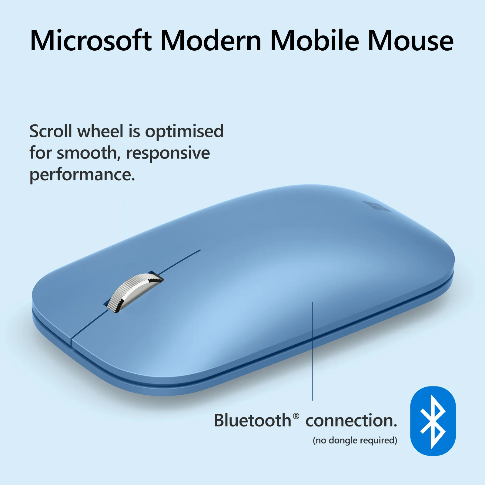 Microsoft Modern Bluetooth Mobile Mouse (Sapphire) (KTF-00077) - Image 6