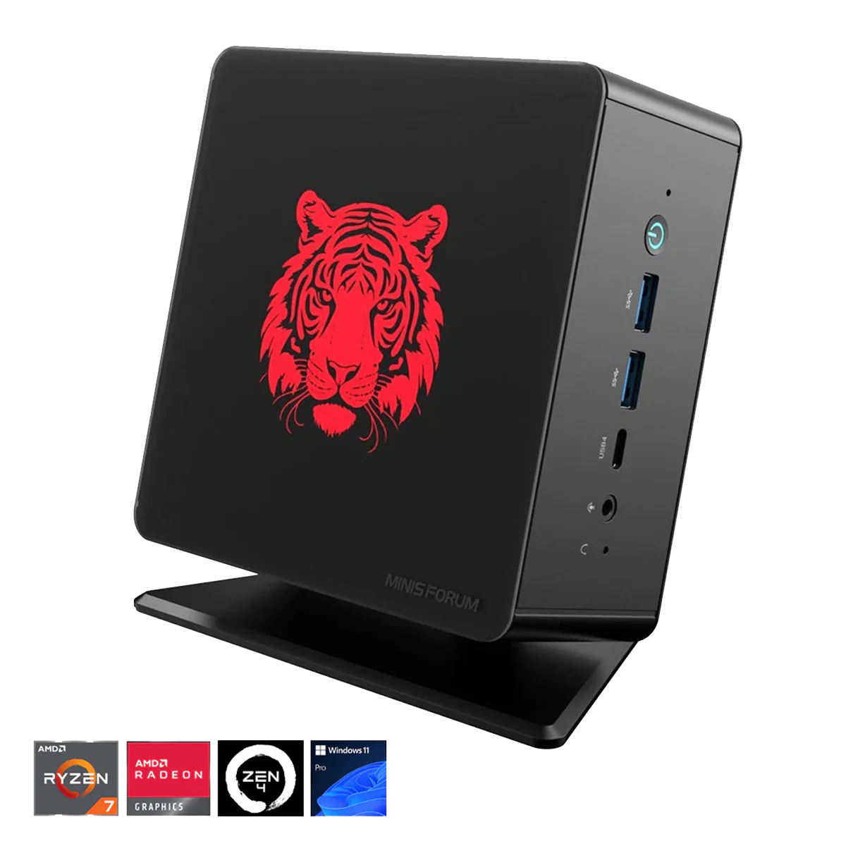 Minisforum Elite Mini UM780 XTX Ryzen 7 7840HS 64GB RAM 1TB SSD AMD Radeon 780M Windows 11 Pro Mini Gaming PC (w/ Bonus Holiday Etching)