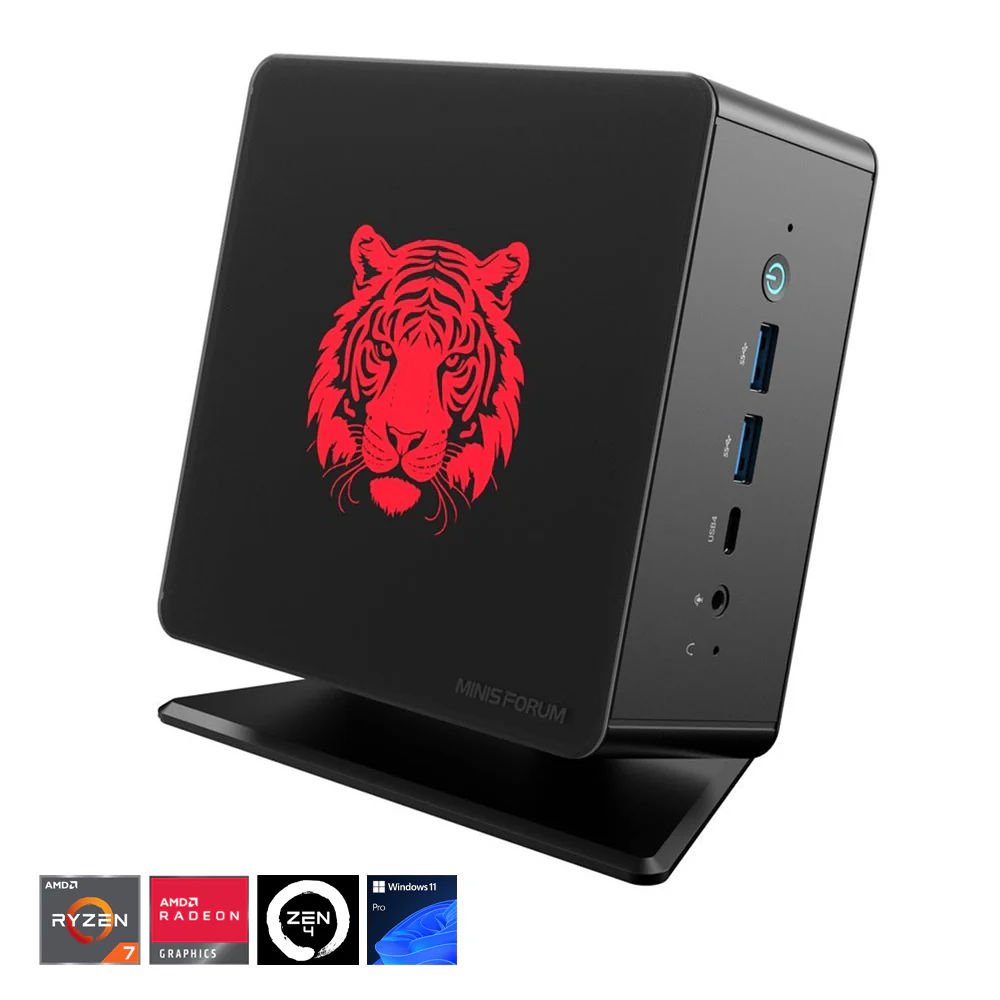 Minisforum Elite Mini UM780 XTX Ryzen 7 7840HS 64GB RAM 1TB SSD AMD Radeon 780M Windows 11 Pro Mini Gaming PC (w/ Bonus Holiday Etching) - Image 2
