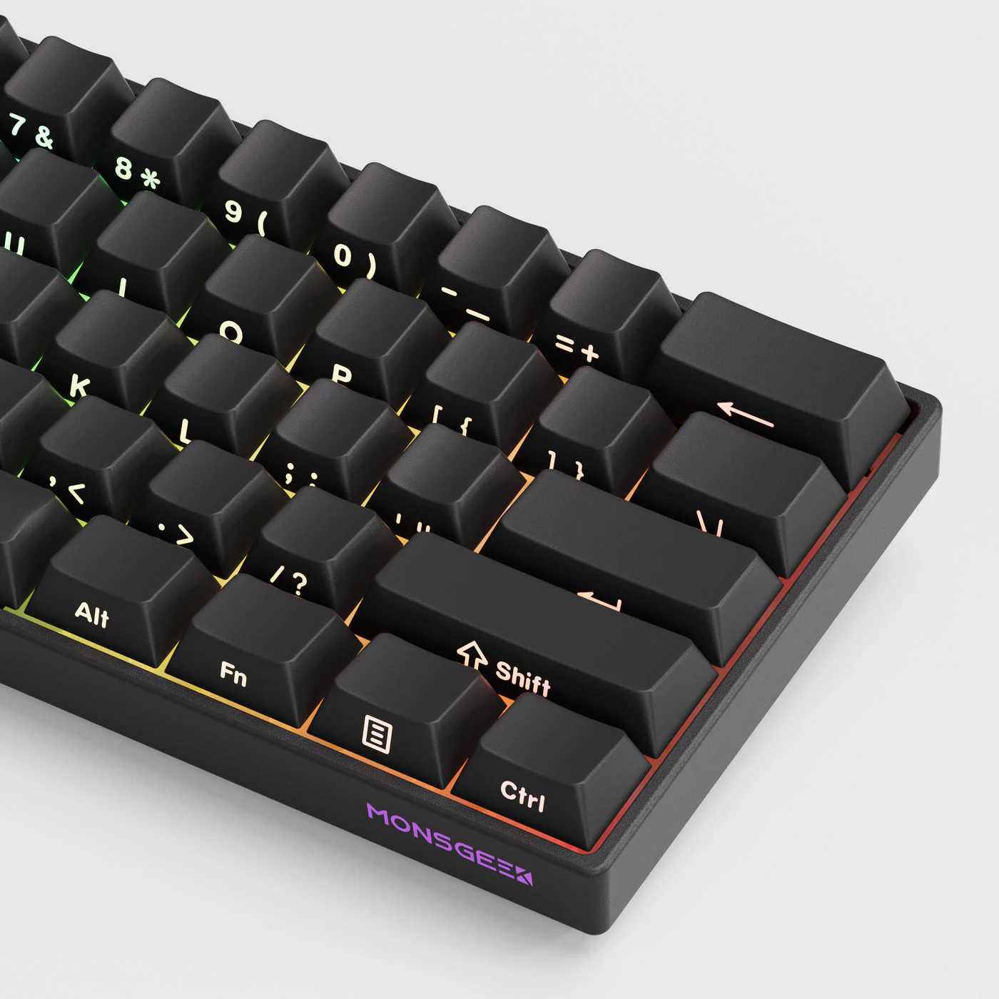 MonsGeek FUN60 Pro SP Shine-Through Black Multi-Mode RGB Mechanical Keyboard (Akko Glare Magnetic Switch) - Image 3