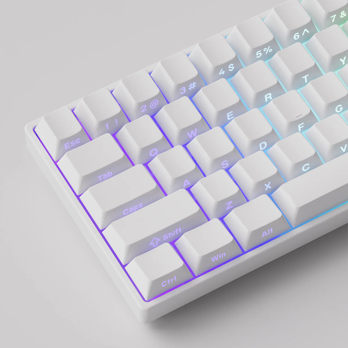 MonsGeek FUN60 Pro SP Shine-Through White Multi-Mode RGB Mechanical Keyboard (Akko Glare Magnetic Switch) - Image 4