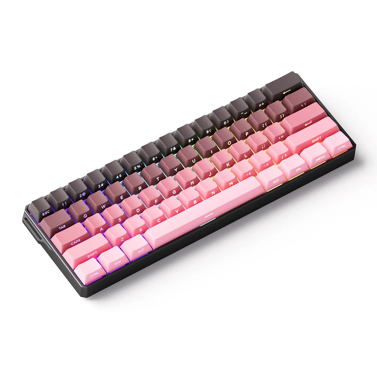 MonsGeek FUN60 Ultra SP Shine-Through Black & Pink Gradient Wired RGB Mechanical Keyboard (Akko Glare Magnetic Switch) - Image 4