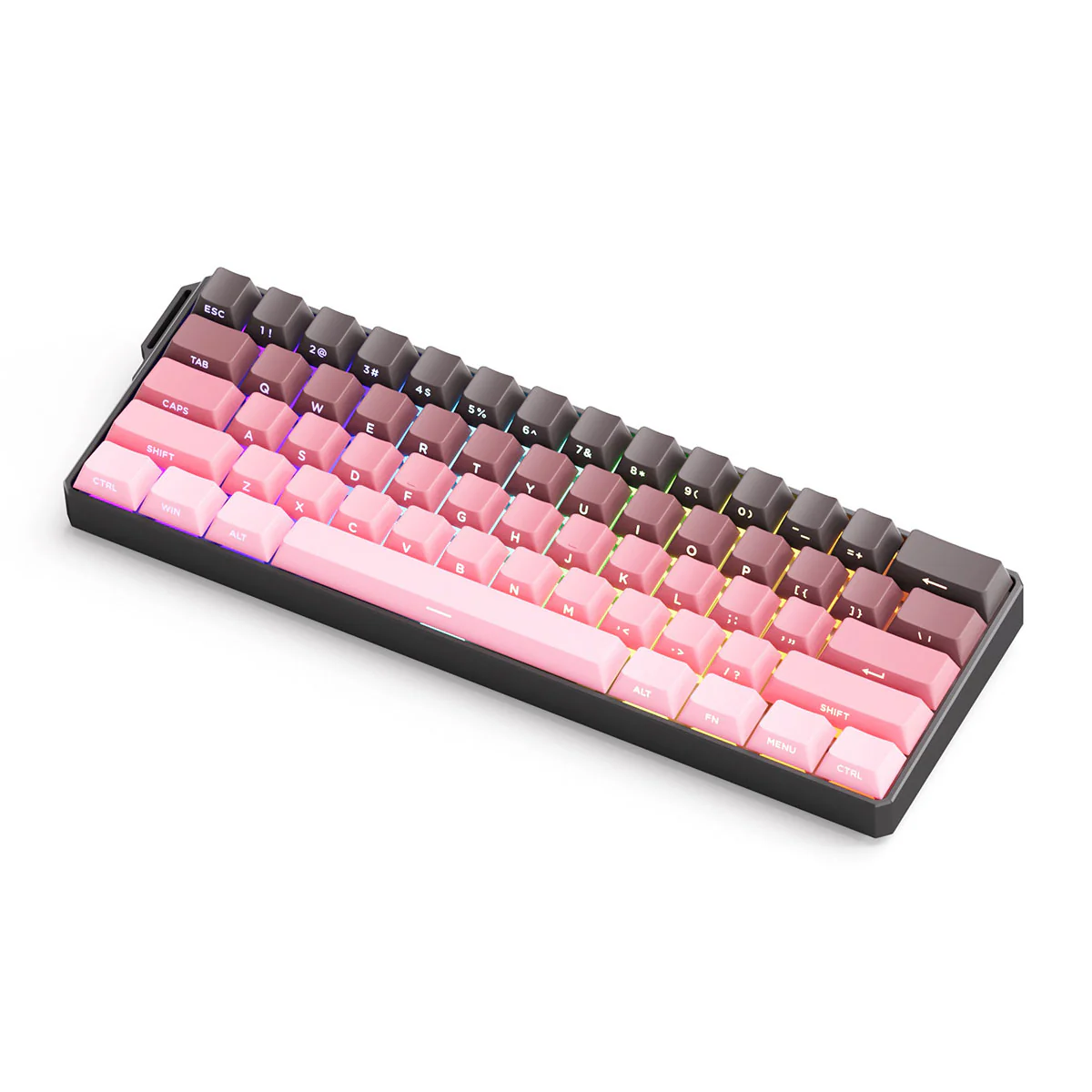 MonsGeek FUN60 Ultra SP Shine-Through Black & Pink Gradient Wired RGB Mechanical Keyboard (Akko Glare Magnetic Switch) - Image 5