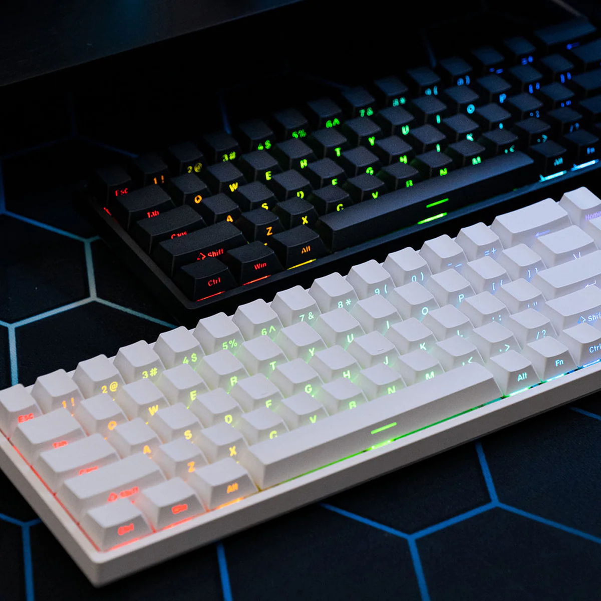 MonsGeek FUN68 HE White Tri-Mode RGB Mechanical Keyboard (Glare Magnetic Switch) - Image 4