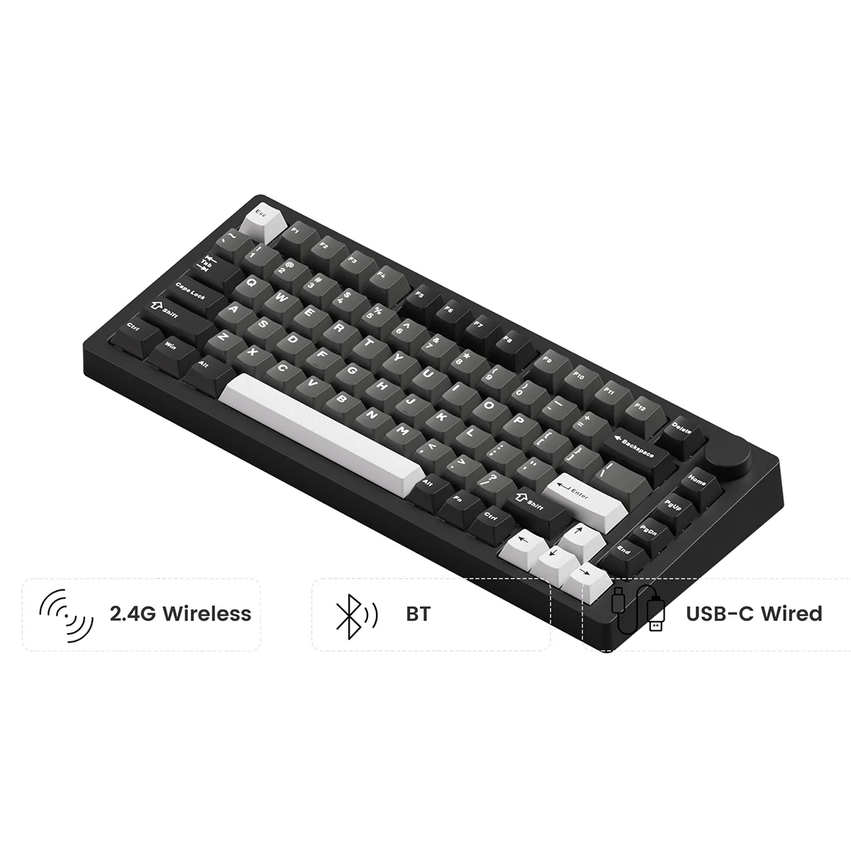 MonsGeek M1 V5 Black & Silver Aluminum Case Multi-Mode RGB Hot-Swappable Mechanical Keyboard (Akko Mirror Switch, Akko Cilantro Switch) - Image 10