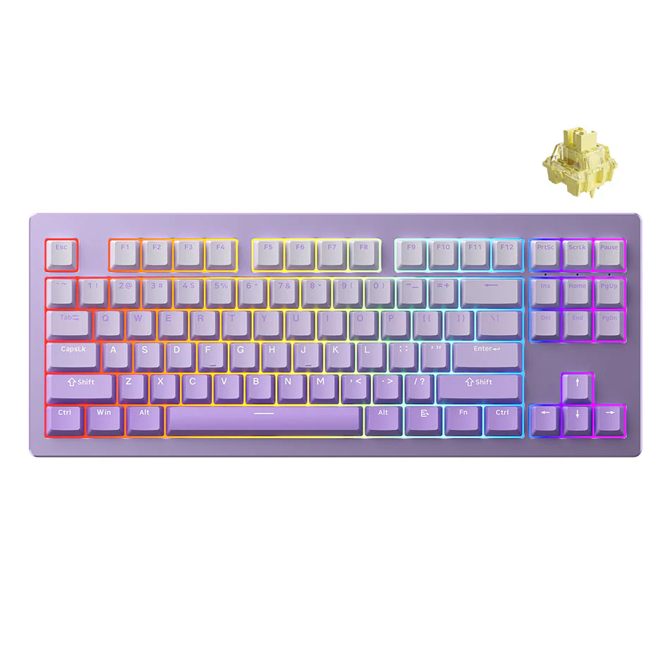 Monsgeek M3W Multi-Modes Aluminum Case Hot-Swappable Mechanical Keyboard Gasket Mount (Purple, Black, Silver) - Image 3