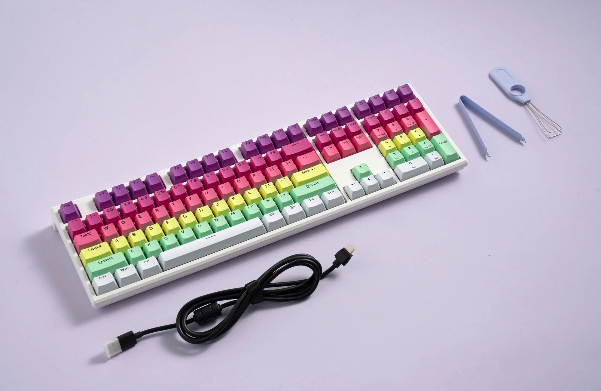 Monsgeek MG108B Rainbow RGB Hot-Swappable Mechanical Keyboard (V3 Cream Yellow Pro) - Image 8