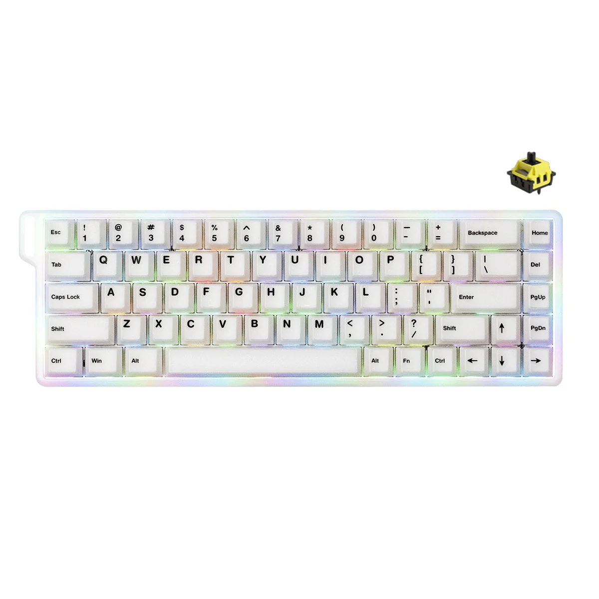 MonsGeek Verve 68 HE Wired RGB Magnetic Keyboard (Misty White) (Akko Flash Magnetic Switch) (101-VEVEB-000) - Image 29