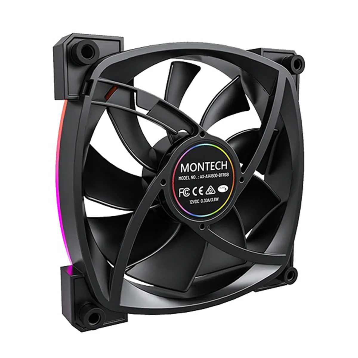 Montech AX140 PWM 140mm ARGB Single Fan Kit (Black, White) - Image 5