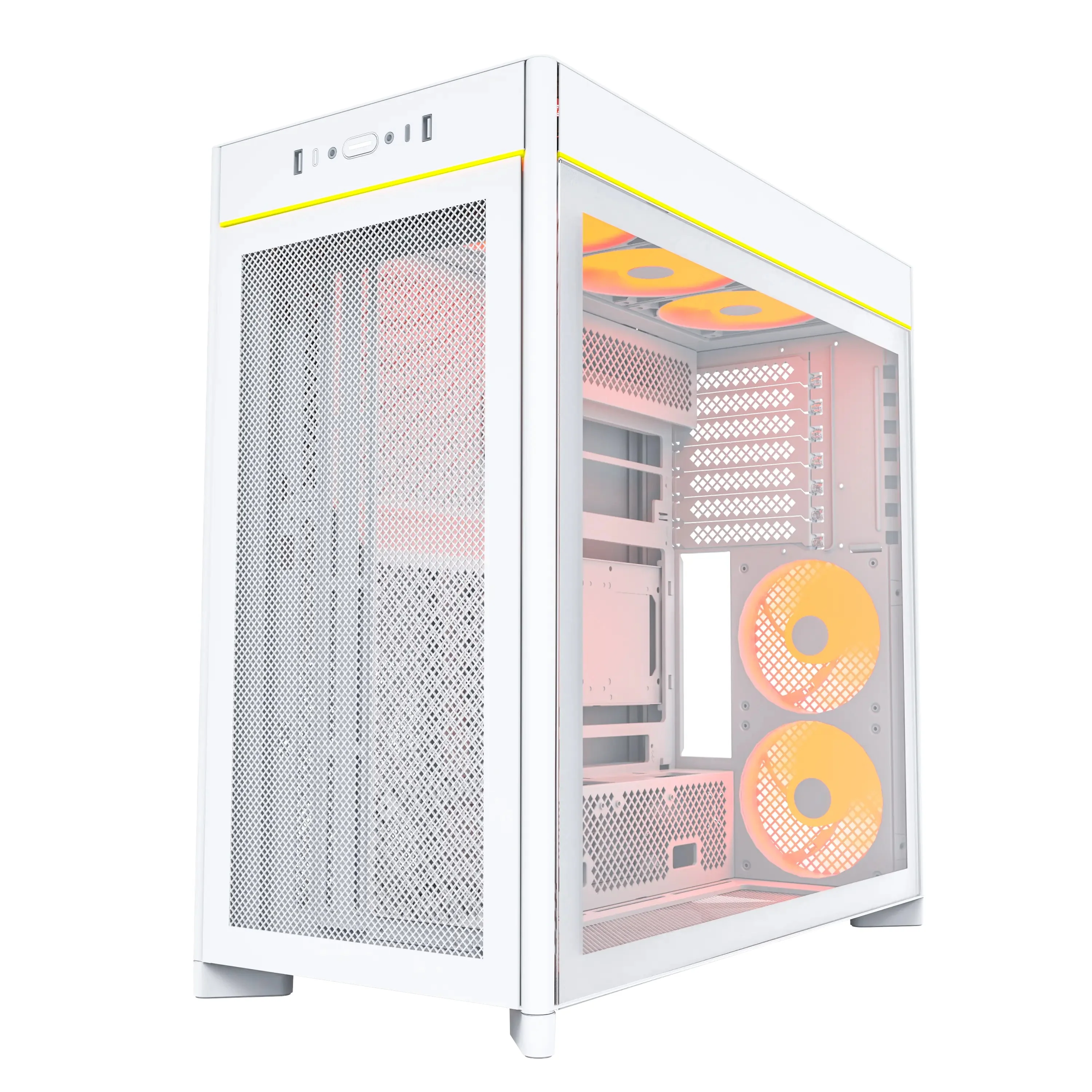 Montech HS01 Pro ATX Mid-Tower Mesh Front & TG Side Panel PC Case (Black, White) - Image 17
