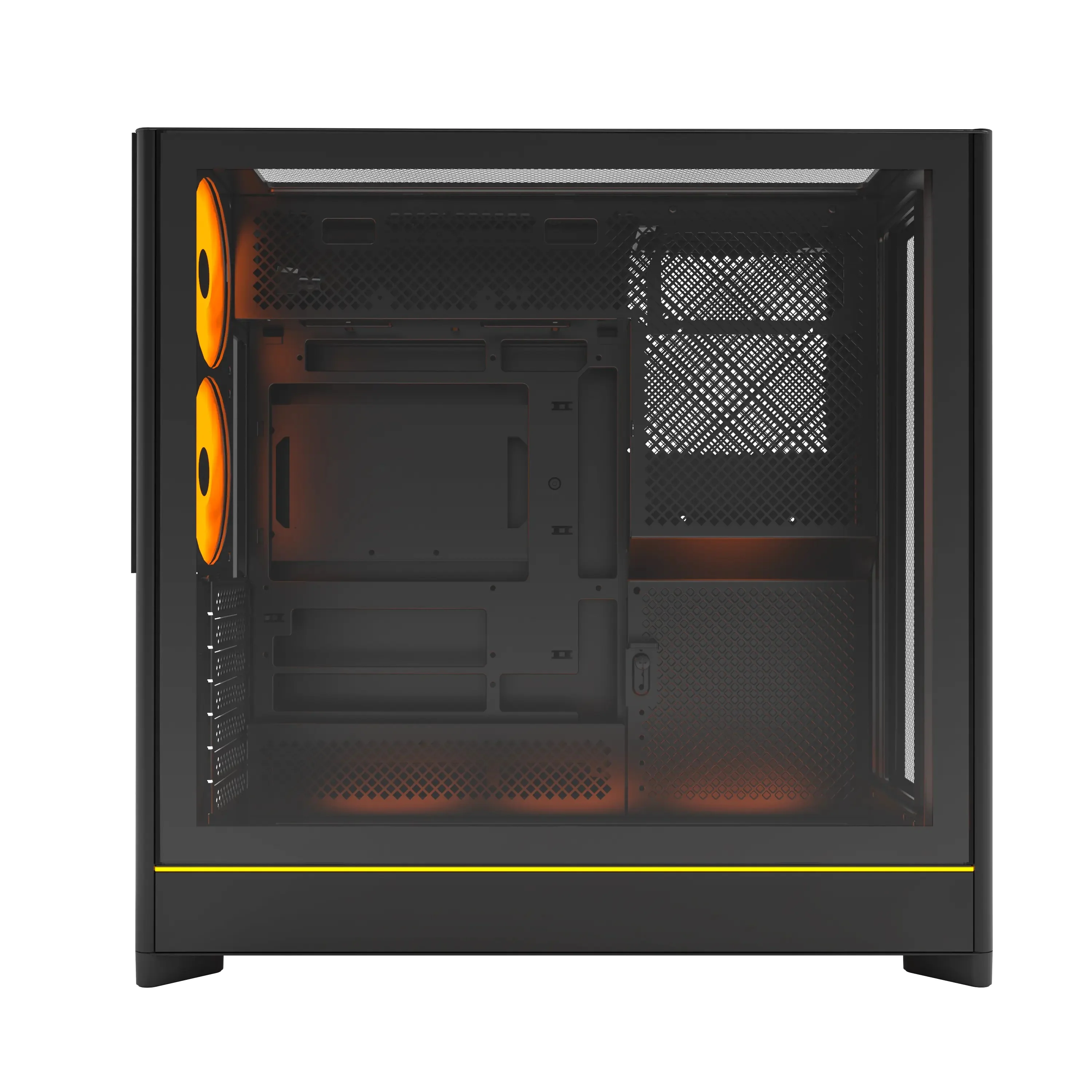 Montech HS01 Pro ATX Mid-Tower Mesh Front & TG Side Panel PC Case (Black, White) - Image 7