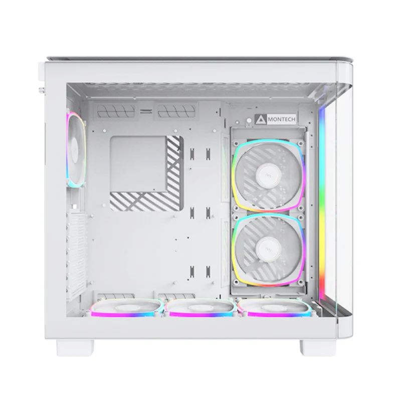 Montech King 95 Pro Dual Chamber ATX Mid Tower PC Case (White) - Image 3