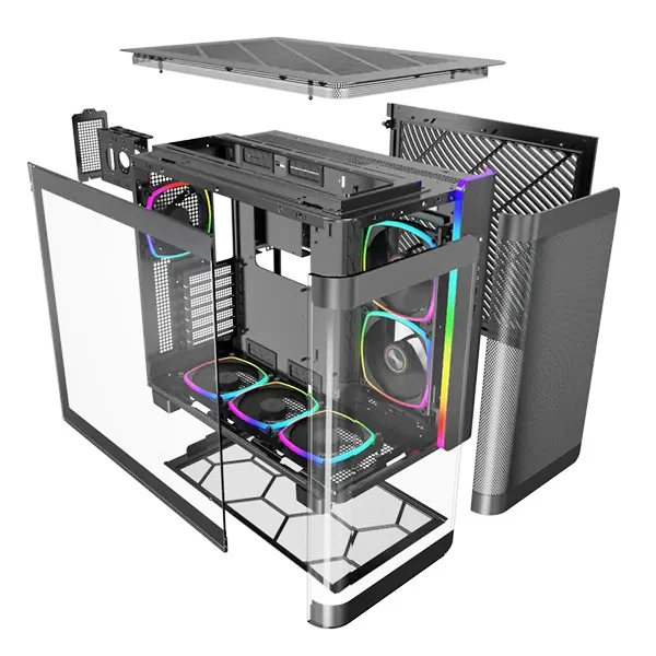 Montech King 95 Pro Mid-Tower Curved Tempered Glass Front Panel PC Case (Black) - Image 7
