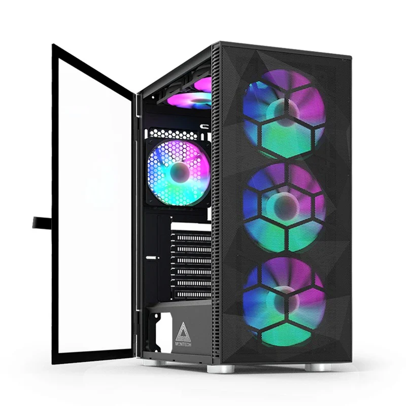 Montech X3 Mesh Mid Tower PC Case (Black, White) - Image 11