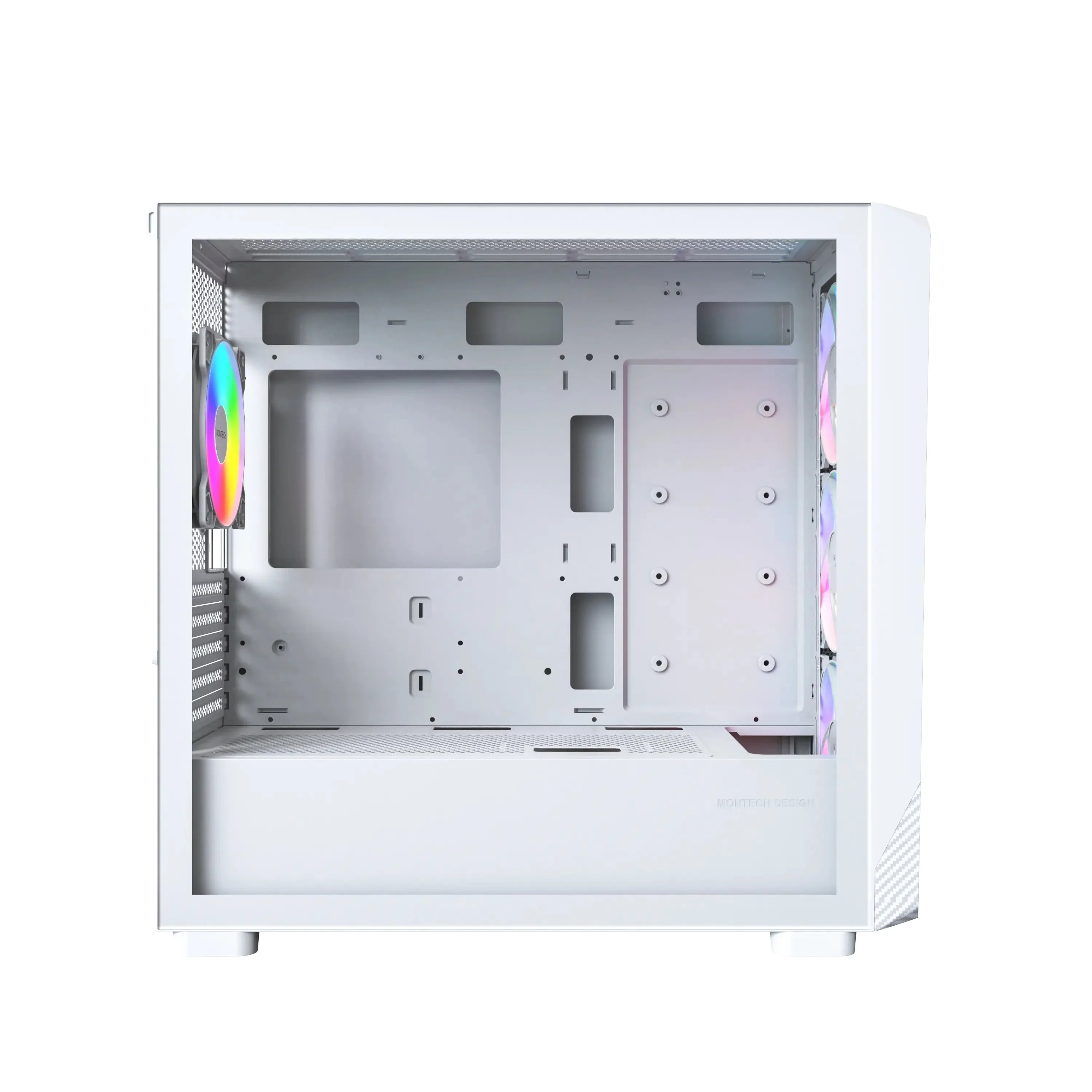 Montech X5M mATX Mid-Tower Carbon Fiber Print TG Side Panel & Mesh Front PC Case (Black, White) - Image 15