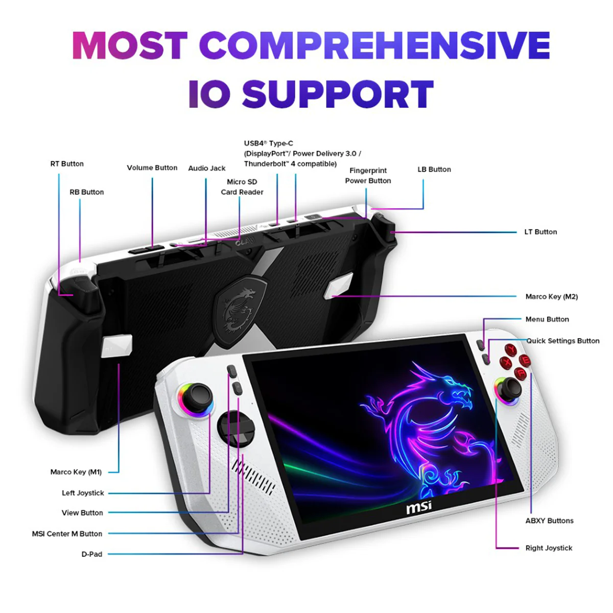 MSI Claw A8 BZ2EM-022PH Handheld Gaming (Polar Tempest) | 8" FHD+ (1920x1200) 120Hz Touchscreen | Ryzen Z2 Extreme | 24GB RAM | 1TB SSD | AMD Radeon Graphics | Windows 11 Home - Image 7