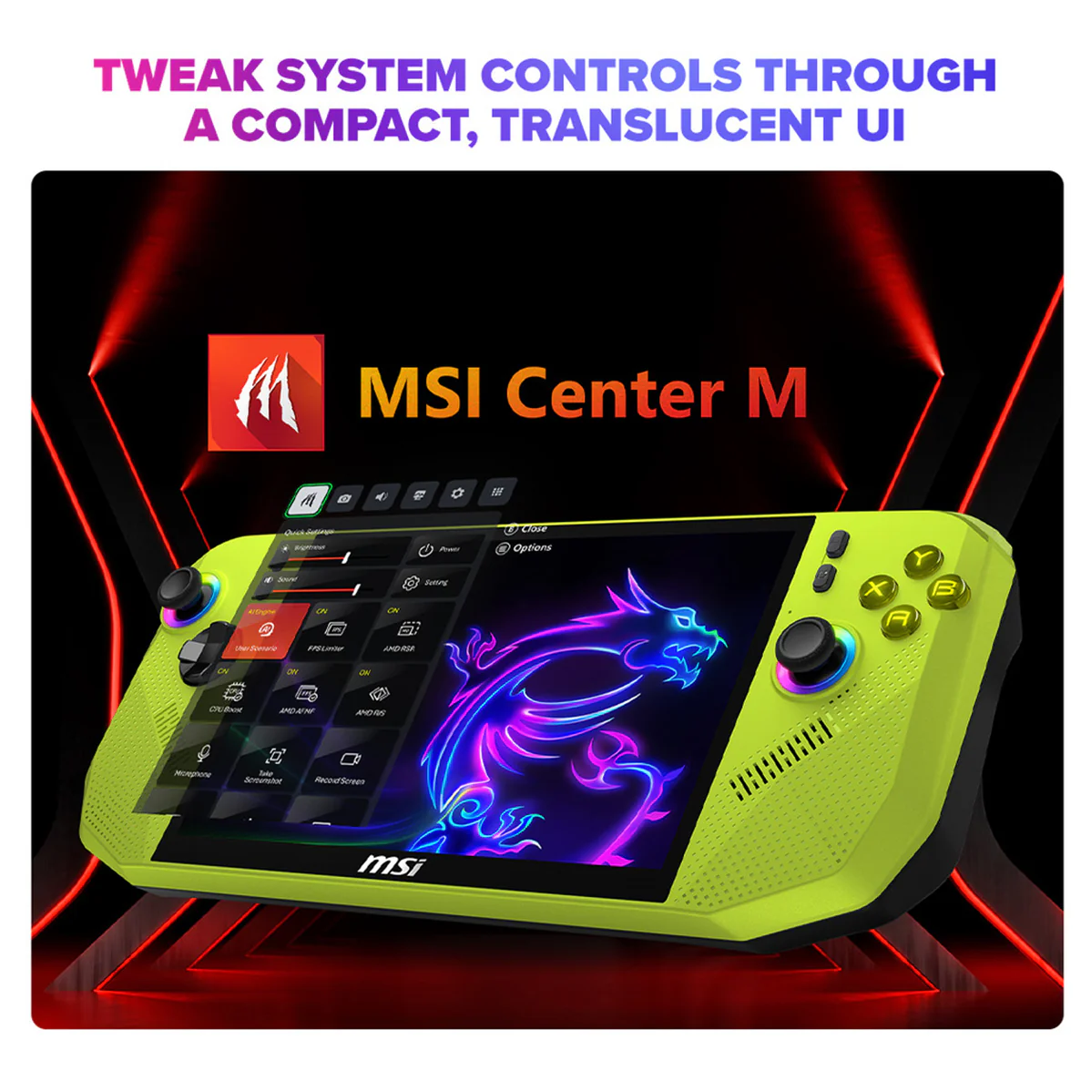 MSI Claw A8 BZ2EM-023PH Handheld Gaming (Neon Green) | 8" FHD+ (1920x1200) 120Hz Touchscreen | Ryzen Z2 Extreme | 24GB RAM | 1TB SSD | AMD Radeon Graphics | Windows 11 Home - Image 4