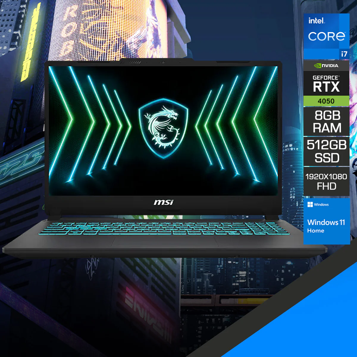 MSI Cyborg 15 Black Edition A13VE-2452PHNN Gaming Laptop (Black) | 15.6" FHD (1920x1080) 144Hz IPS | Core i7-13620H | 8GB RAM | 512GB SSD | RTX 4050 | Windows 11 Home + MSI Essential Backpack - Image 7