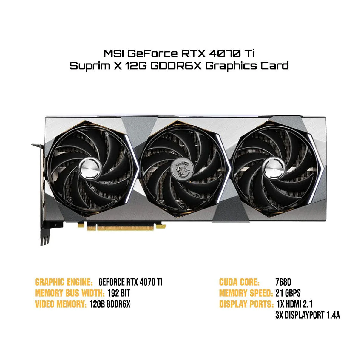 MSI GeForce RTX 4070 Ti Suprim X 12G GDDR6X Graphics Card - Image 2
