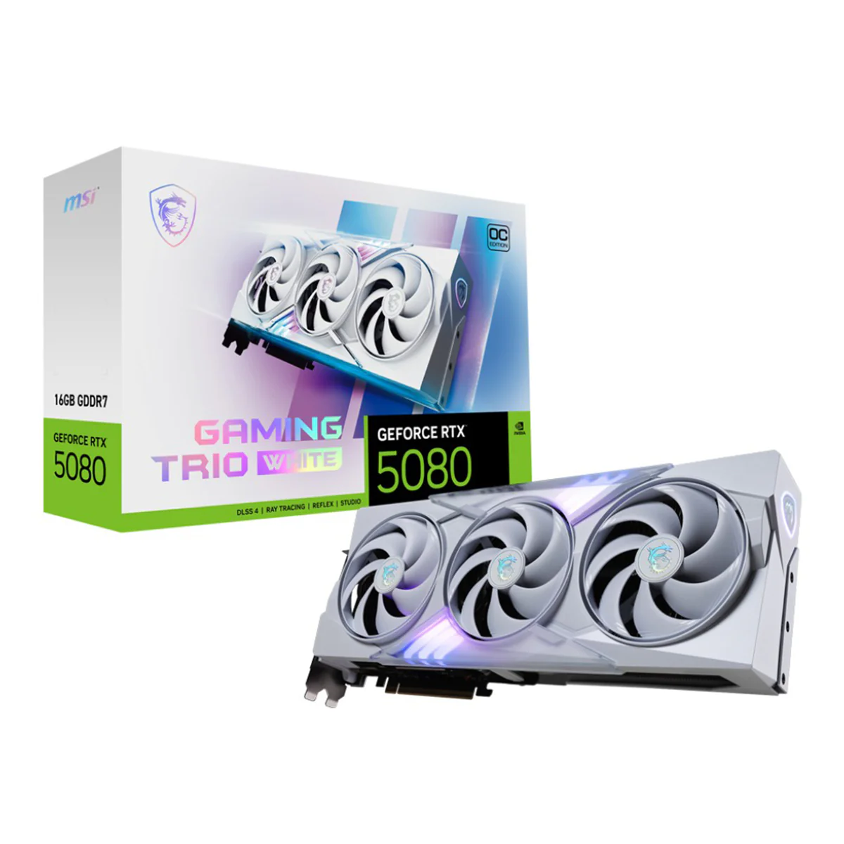MSI Geforce RTX 5080 16GB GDDR7 Gaming Trio OC Graphics Card (White) - Image 7