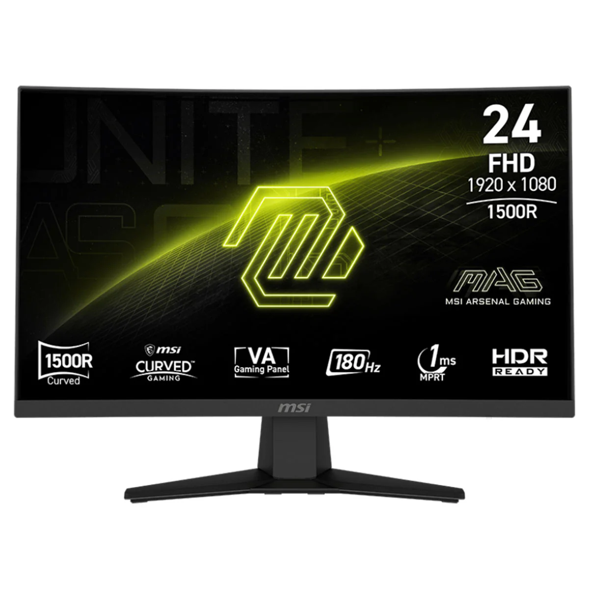 MSI MAG 244C 23.6" FHD (1920x1080) 180Hz 1ms MPRT VA Adaptive Sync Curved Gaming Monitor - Image 2