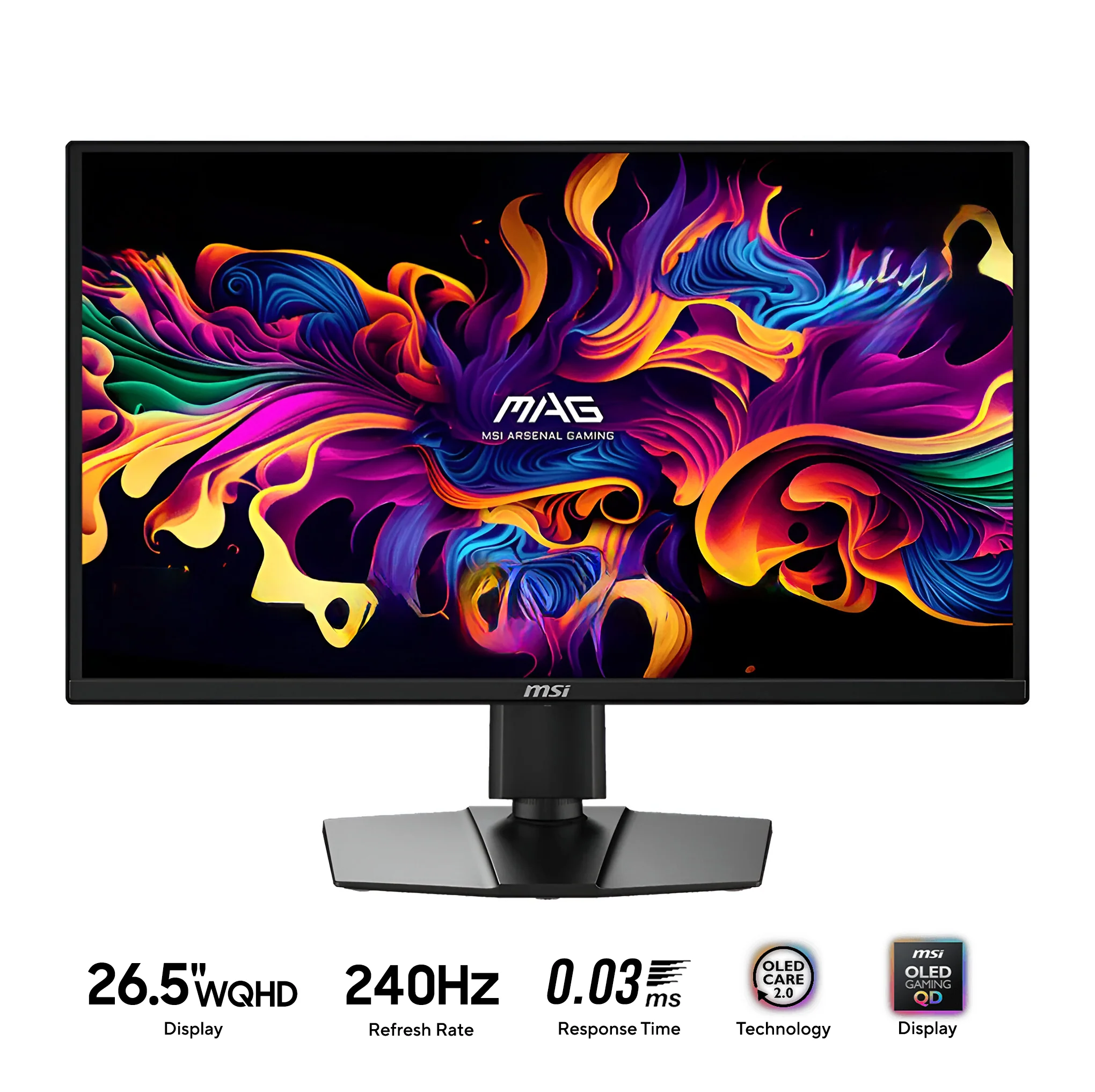 MSI MAG 272QP QD-OLED X24 26.5" WQHD (2560x1440) 240Hz 0.03ms GTG Adaptive-Sync Gaming Monitor with Tilt & Swivel Adjustment