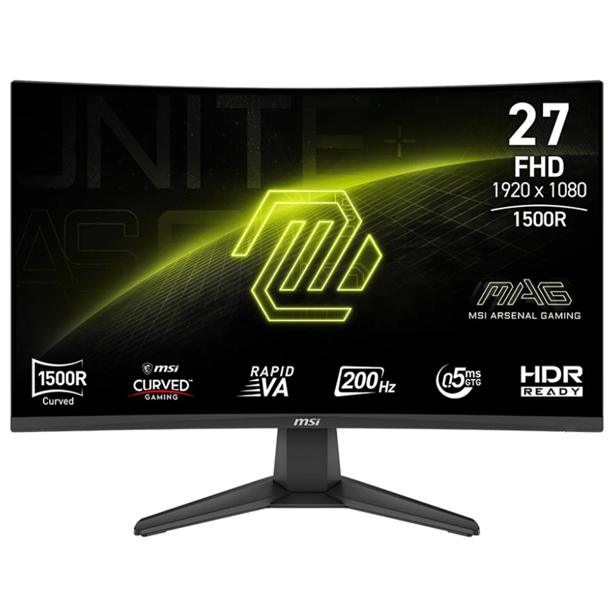 MSI MAG 276CF E20 27" FHD (1920x1080) 200Hz 0.5ms GtG Adaptive-Sync Rapid VA Curved Gaming Monitor - Image 2