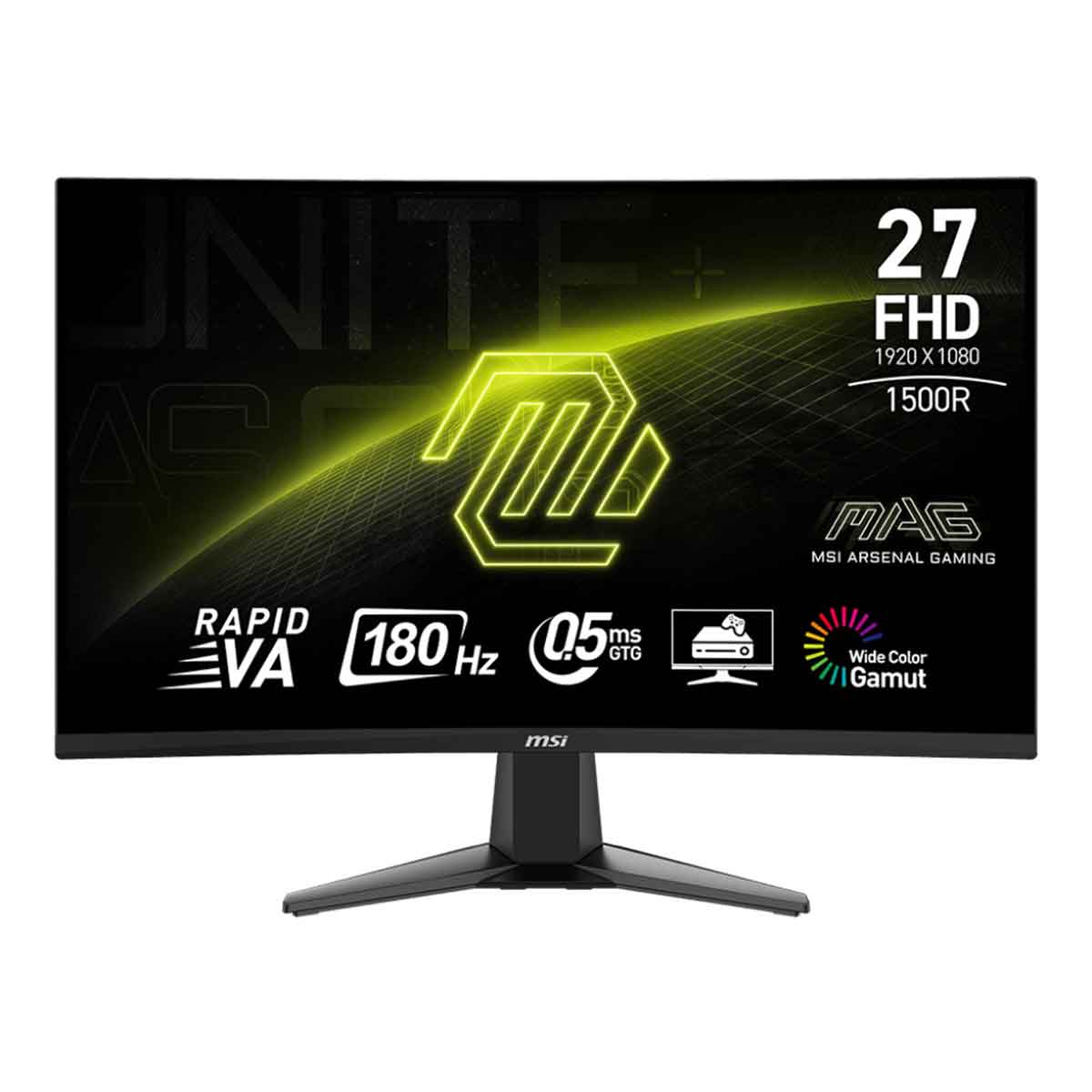 MSI MAG 27C6F 27" FHD (1920x1080) 180Hz 0.5ms (GtG) Rapid VA Curved Gaming Monitor