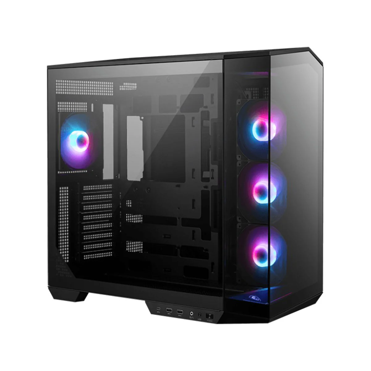 MSI MAG Pano 100R PZ Micro-ATX Mid Tower Tempered Glass Gaming Case (Black, White) - Image 2