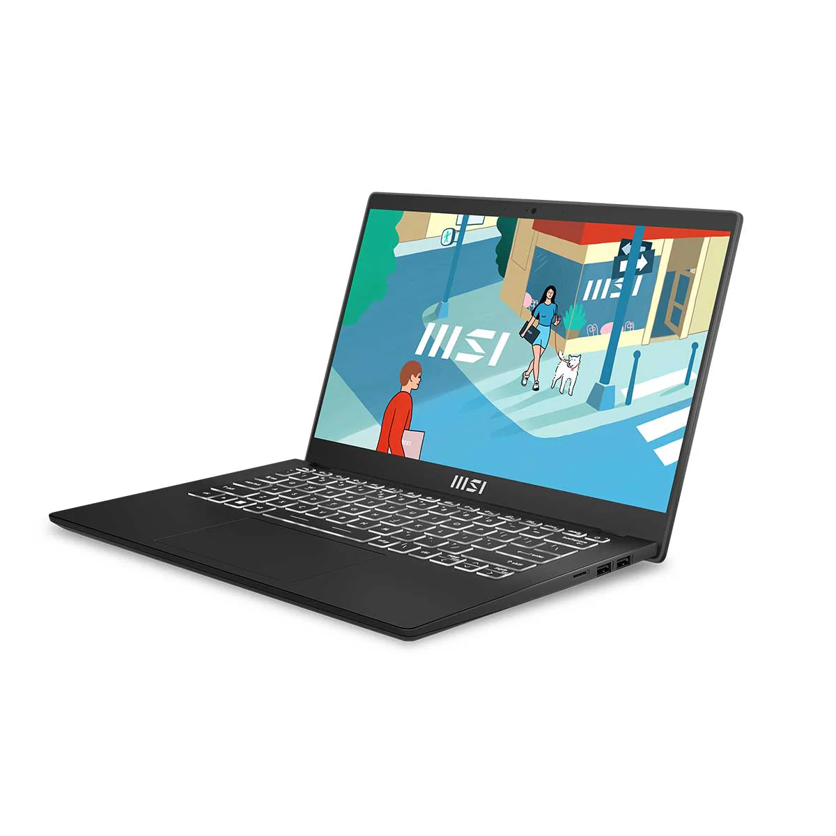 MSI Modern 14 C13M-1261PH Laptop (Classic Black) | 14" FHD (1920x1080) IPS | i3-1315U | 8GB RAM | 512GB SSD | Iris Xe Graphics | Windows 11 Home + MSI Sleeve Bag GP - Image 2