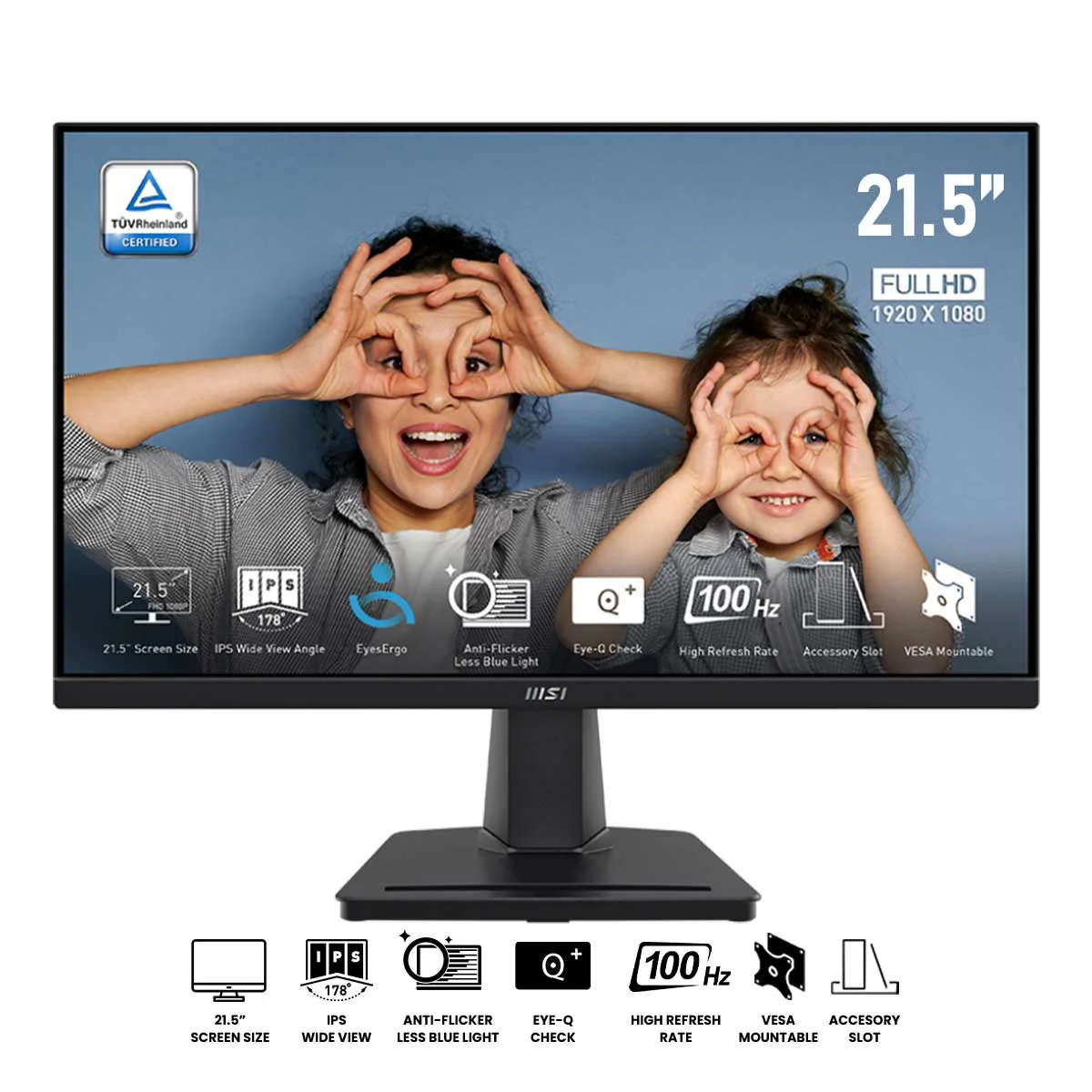 MSI Pro MP225 21.5" FHD (1920x1080) 100Hz 1ms MPRT IPS Business & Productivity Monitor