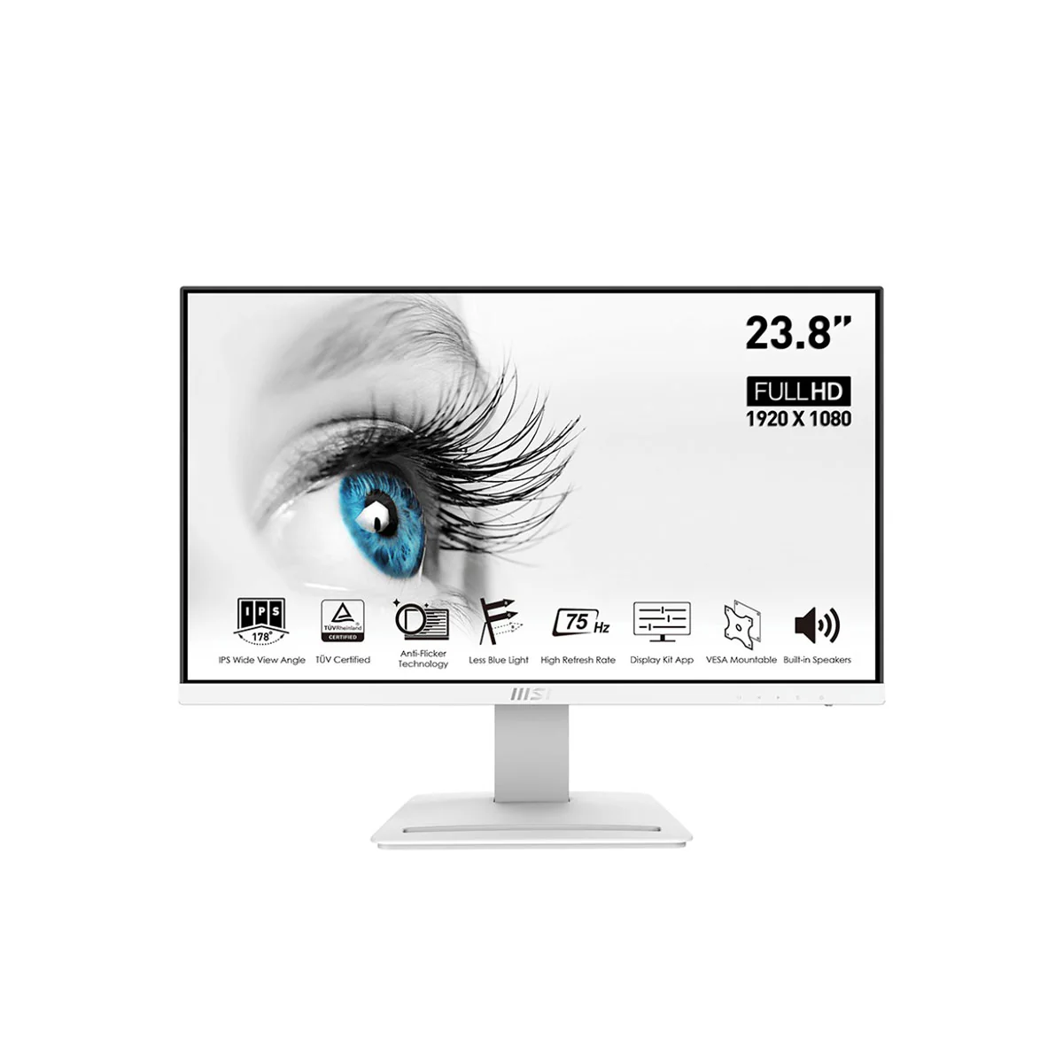 MSi Pro MP243W 23.8” FHD IPS 75HZ Monitor (White) - Image 3