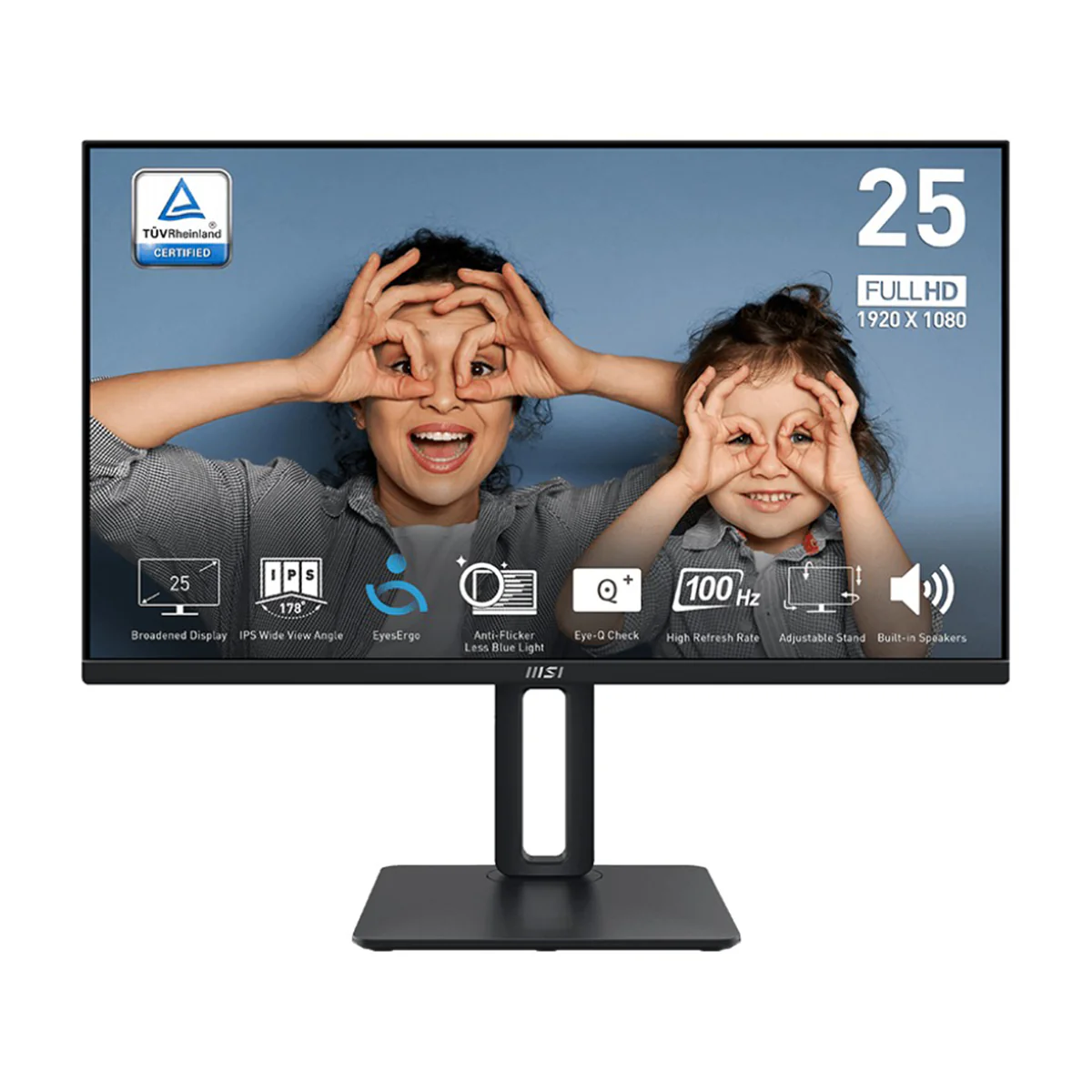 MSI Pro MP251P 24.5" FHD (1920x1080) 100Hz 1ms MPRT/ 4ms GTG IPS Business & Productivity Monitor with Height/ Tilt/ Swivel/ Pivot Adjustment - Image 2