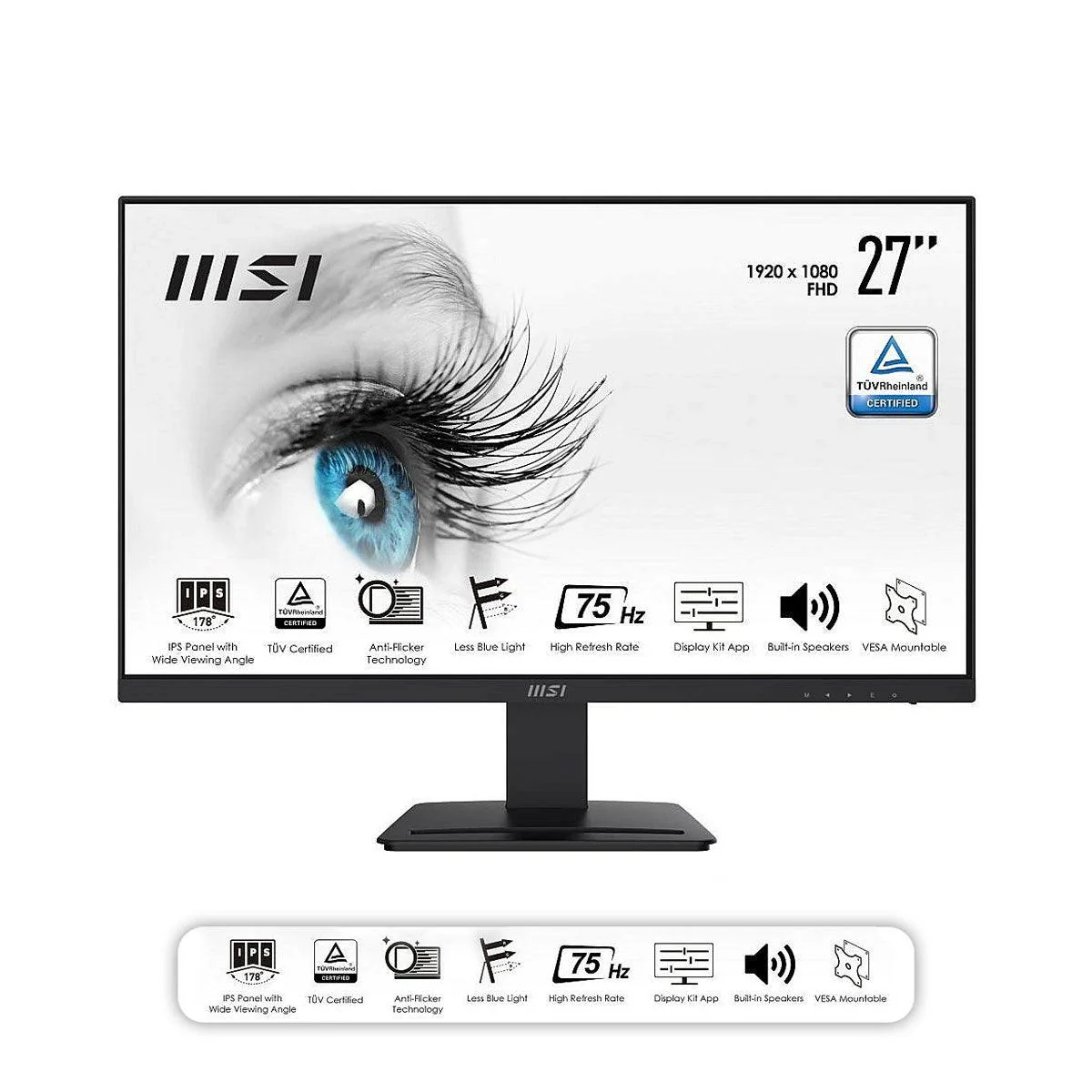 MSI Pro MP273 27”  FHD Business & Productivity Monitor