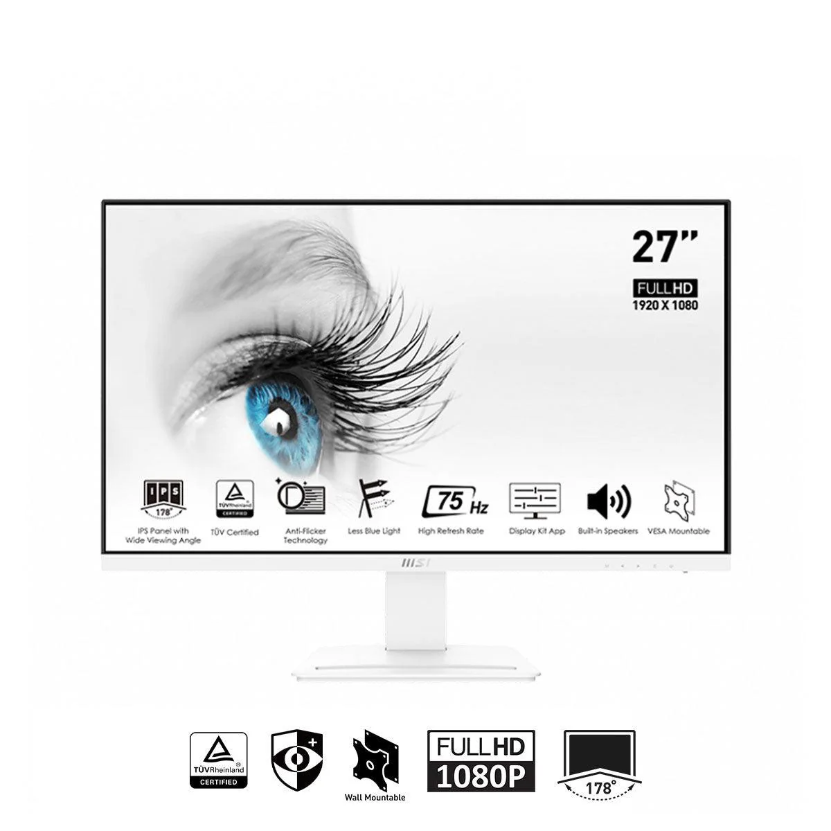 MSI PRO MP273W 27-inch FHD Business & Productivity Monitor (White) - Image 12