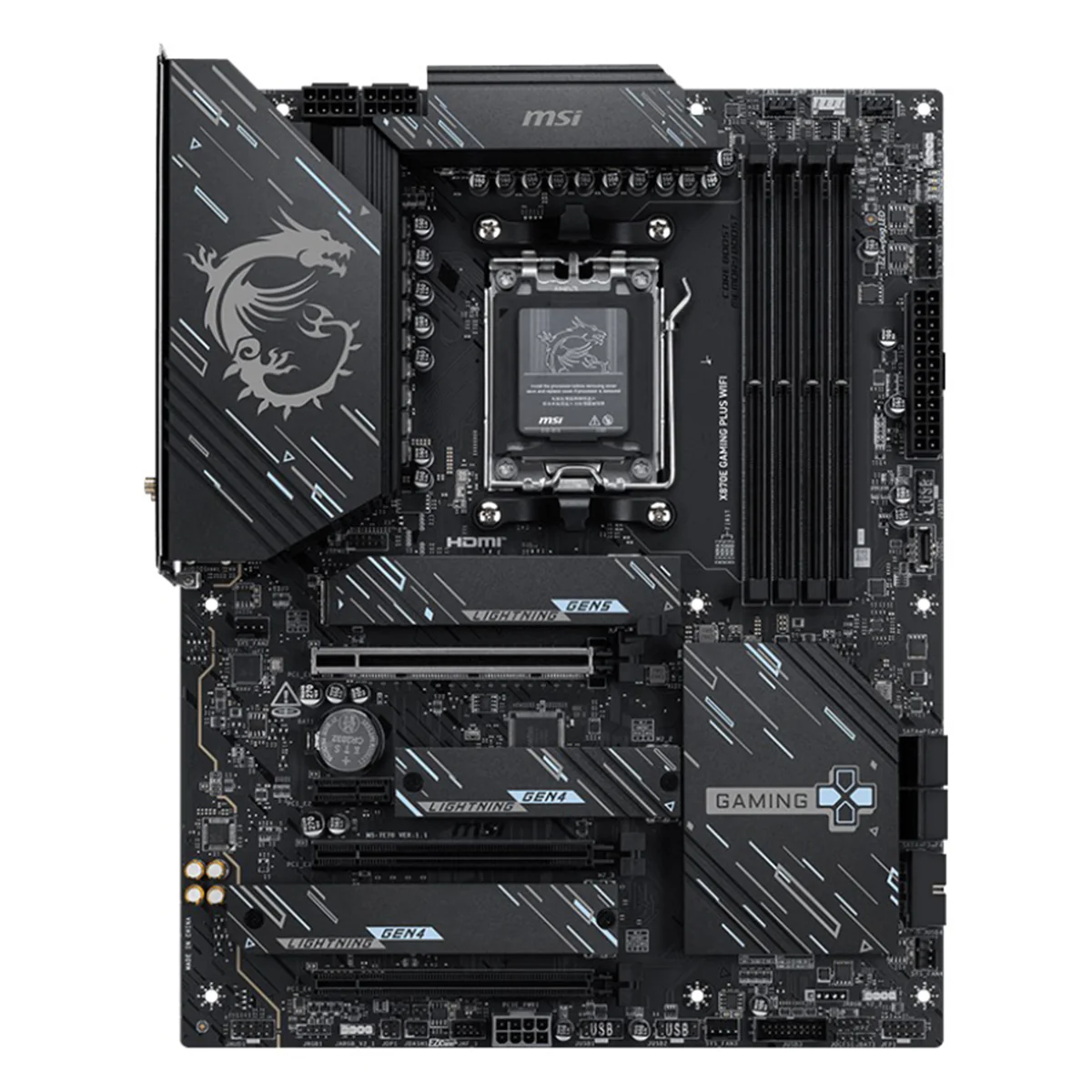 MSI X870E Gaming Plus Wifi DDR5 AMD Motherboard - Image 4