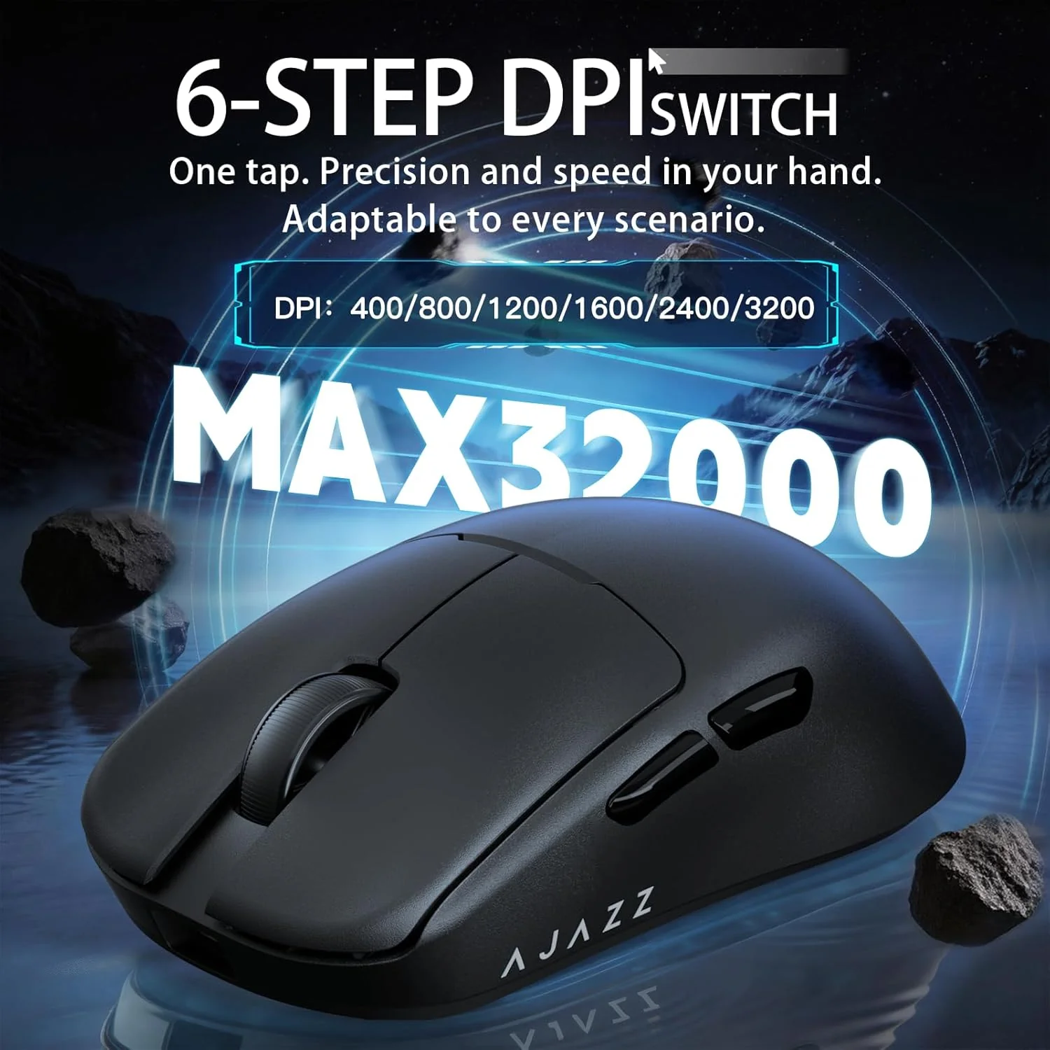 Nacodex x Ajazz AJ159 V2 Tri-Mode Gaming Mouse (Black, White) - Image 7