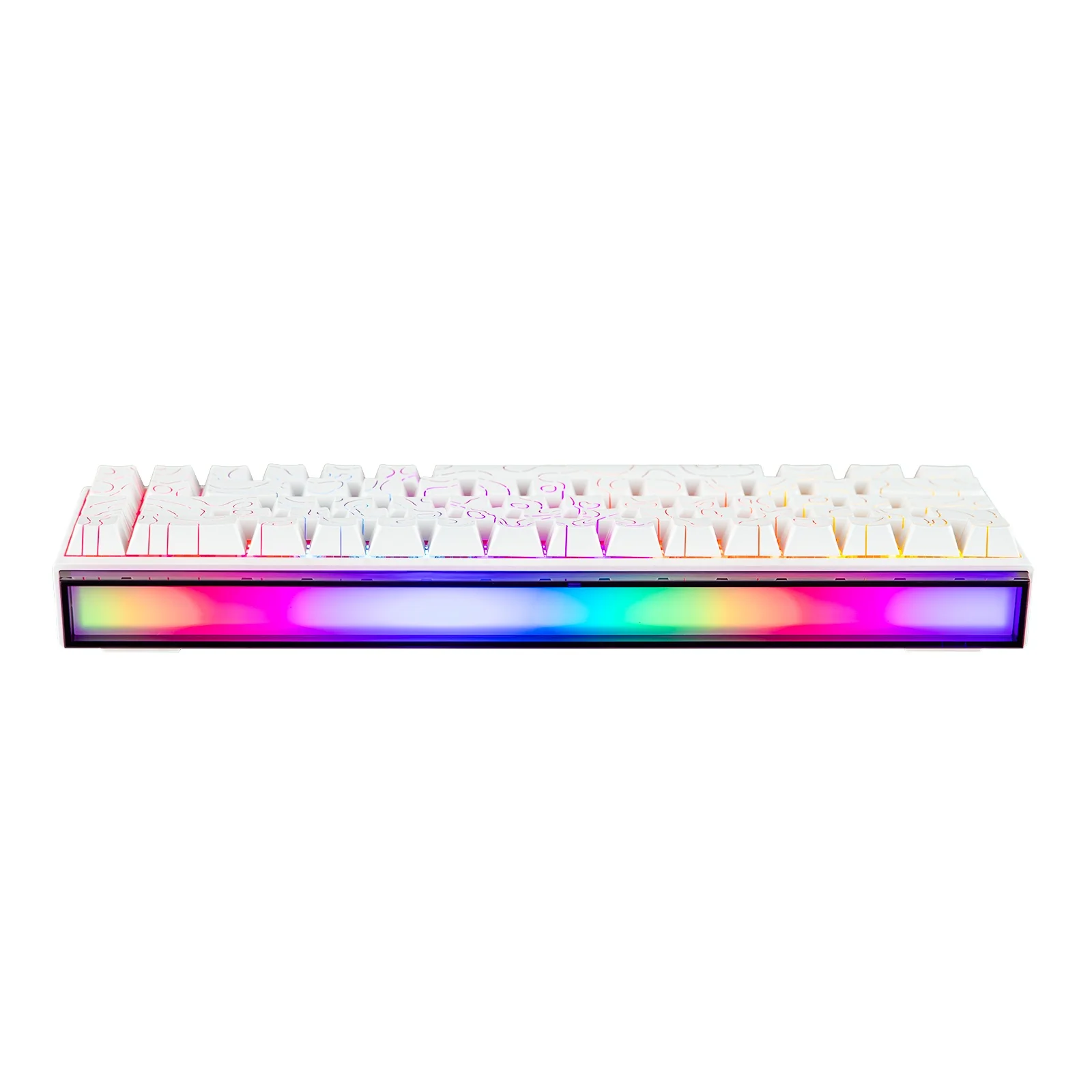 Nacodex x Ajazz NK68 Mixed Light Wired 68-Key Hot-Swappable Mechanical Keyboard (White Contour) (Red Switch) - Image 5
