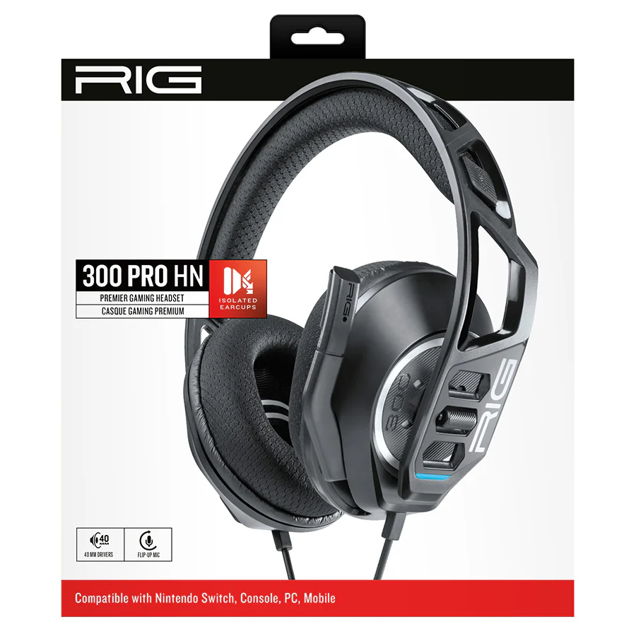 Nacon RIG 300 Pro HN Gaming Headset For Switch/Console/PC/Mobile (Black) (RIG300PROHN) - Image 3