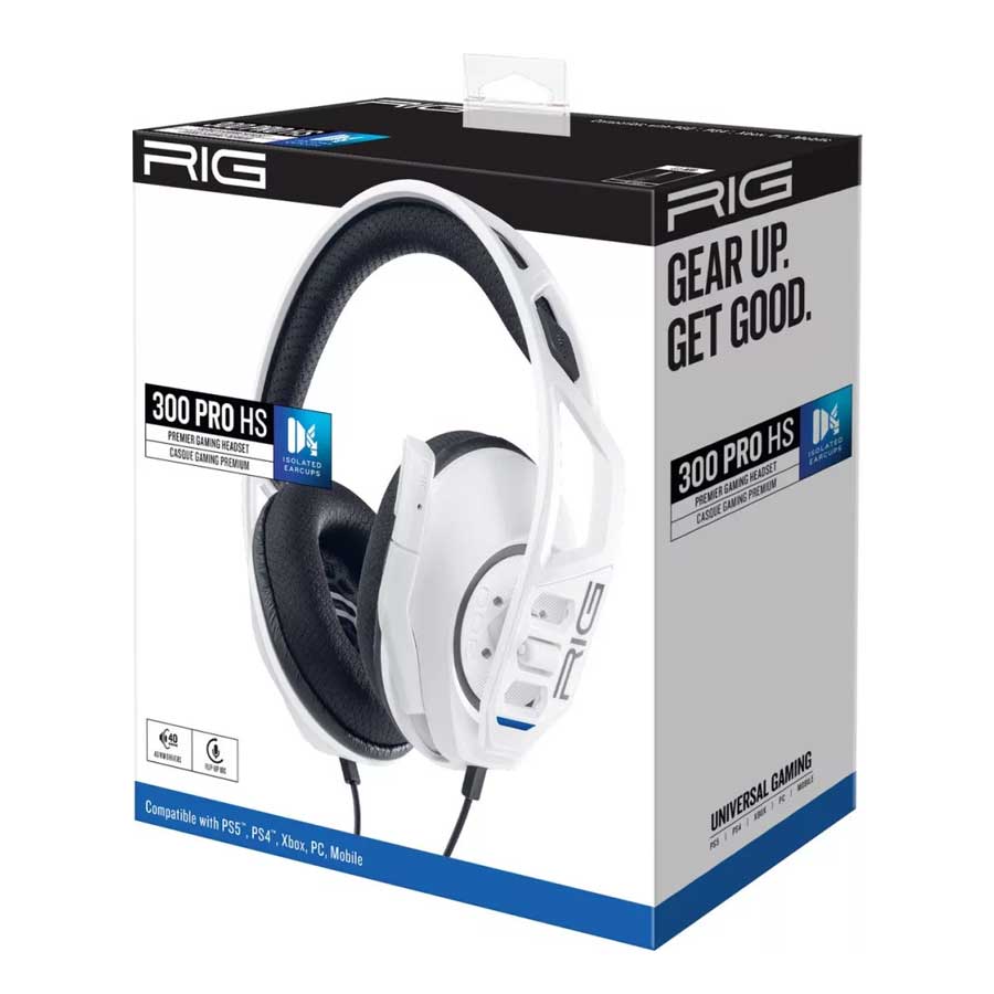Nacon RIG 300 Pro HS Gaming Headset for PS5/ PS4/ Xbox/ PC/ Mobile (White) (RIG300PROHSW) - Image 7