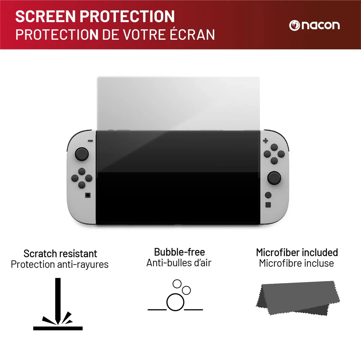 Nacon Tempered Glass Screen Protector for Nintendo Switch 2 (SWITCHNEWTEMPGLASS) - Image 3