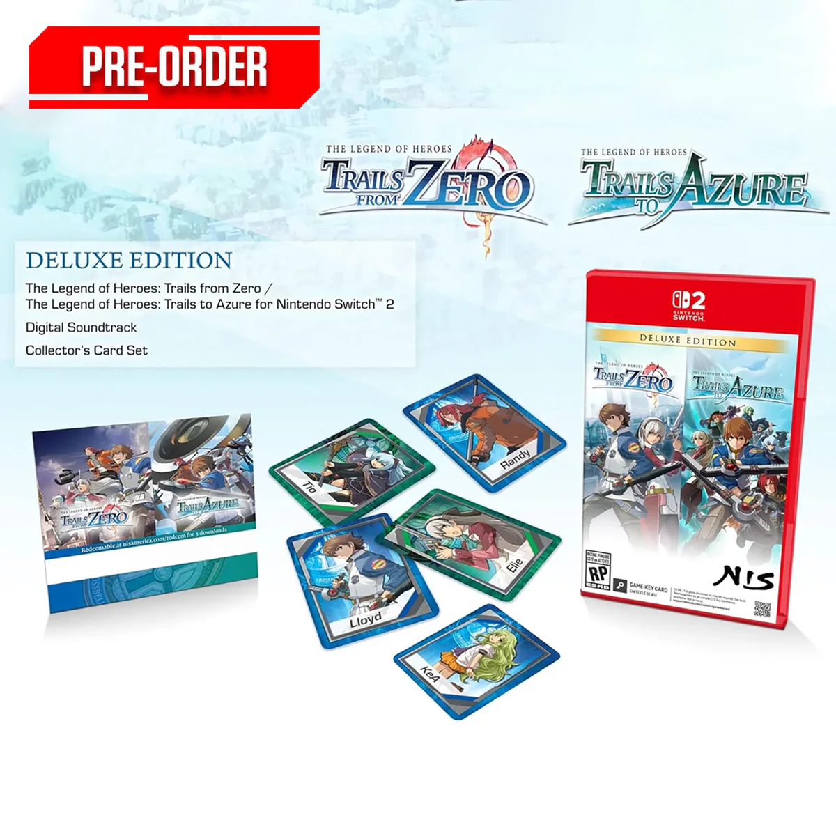 Nintendo Switch 2 The Legend of Heroes: Trails from Zero / The Legend of Heroes: Trails to Azure - Deluxe Edition [Game-Key Card] Pre-Order Downpayment