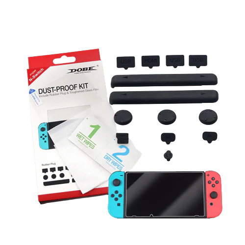 Nintendo Switch Console Animal Crossing New Horizons SE + NSW Dobe Dust-Proof Kit Include Rubber Plug & Toughened Glass Film (TNS-862) Bundle - Image 7